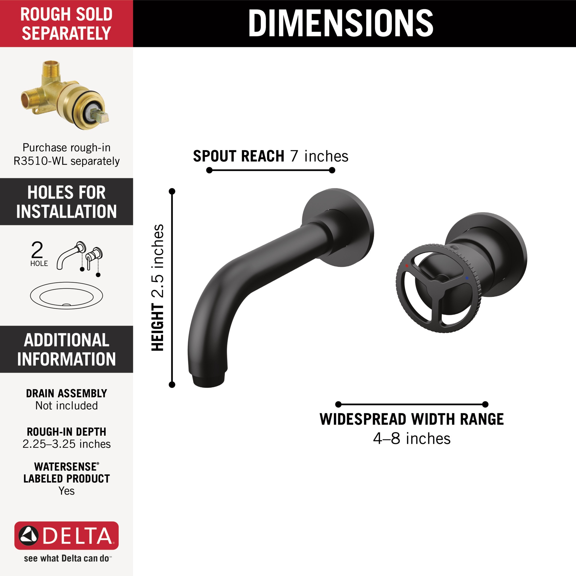 Delta T3558LF-BLWL Lavatory-Faucets - View #3