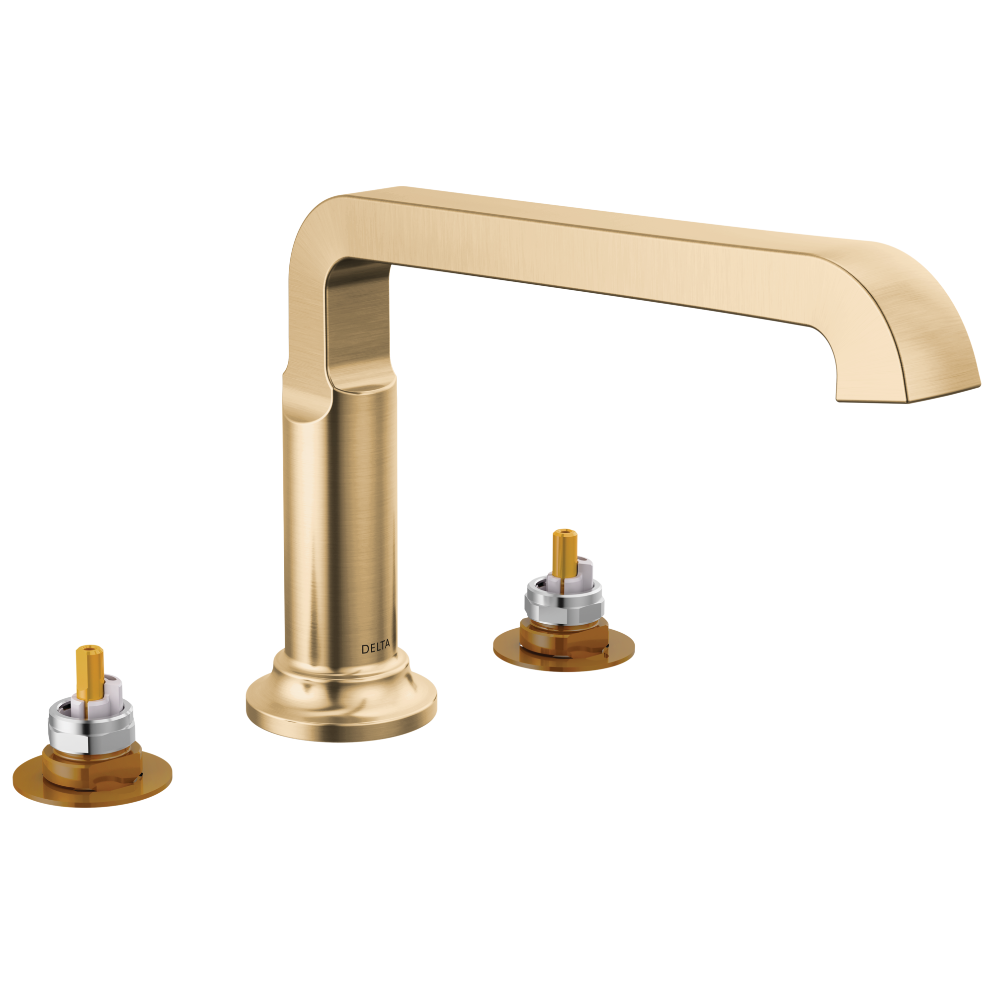 Delta T2789-CZ-PR-LHP Tetra Lumicoat Champagne Bronze Sold separately Deck-mount Roman Low-arc Bathtub Faucet