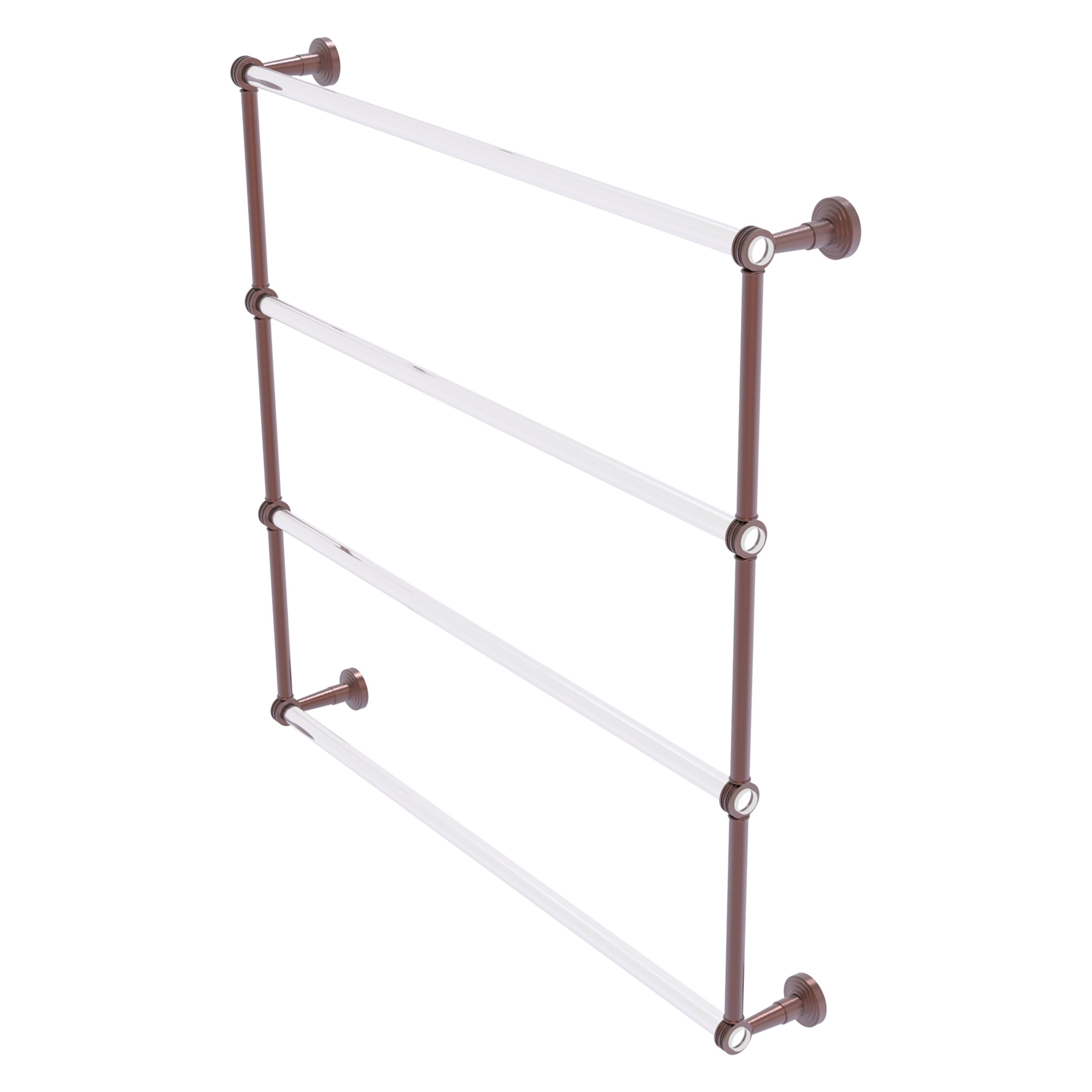 Allied Brass PB-28D-36-CA Pacific Beach 36-in double Antique Copper Wall mount 4-tier Towel Bar