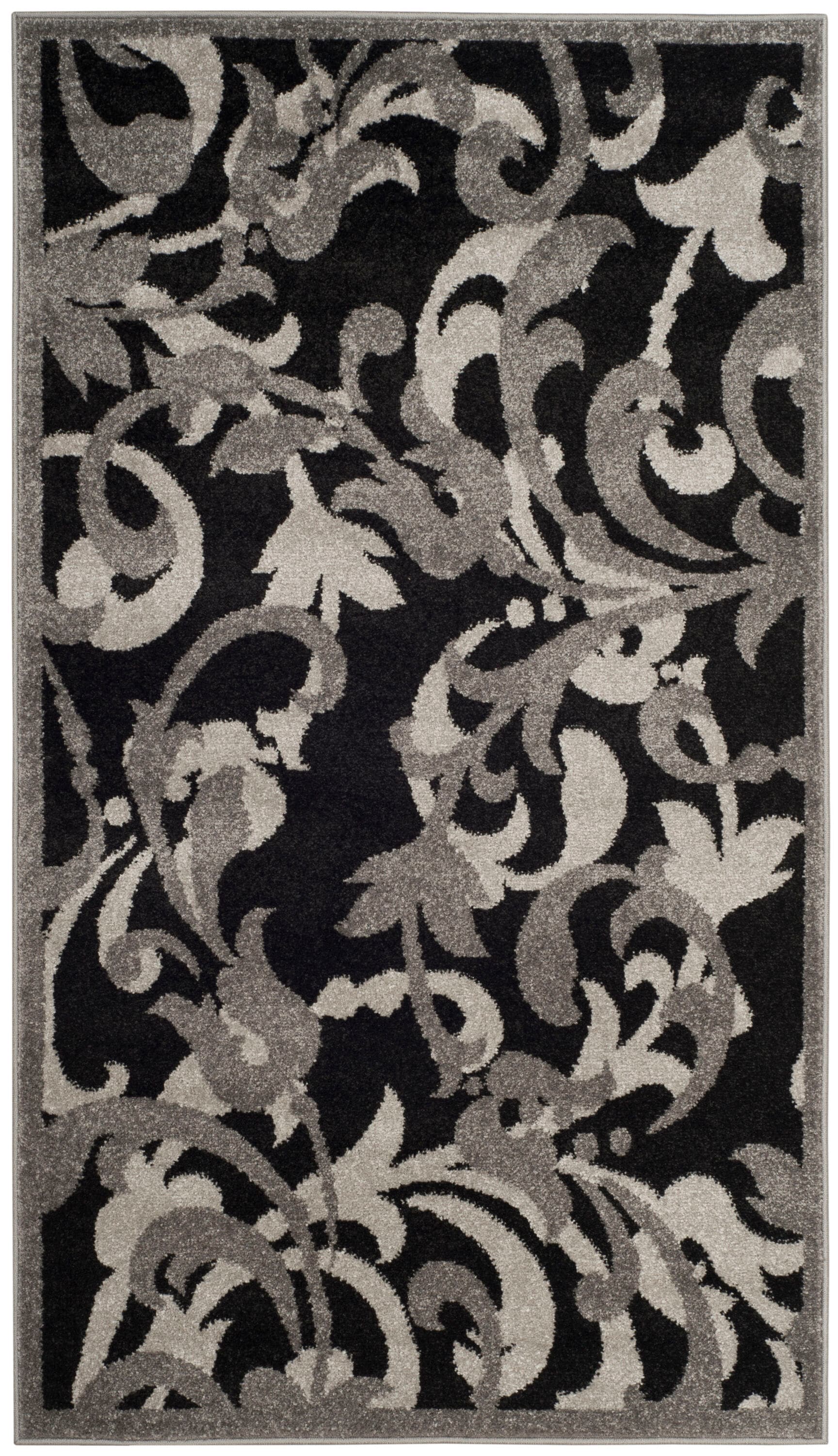 Safavieh - Amherst Sophia 3 x 5 (ft) Loomed Synthetic Anthracite/Light Gray Rectangular Indoor Ab...