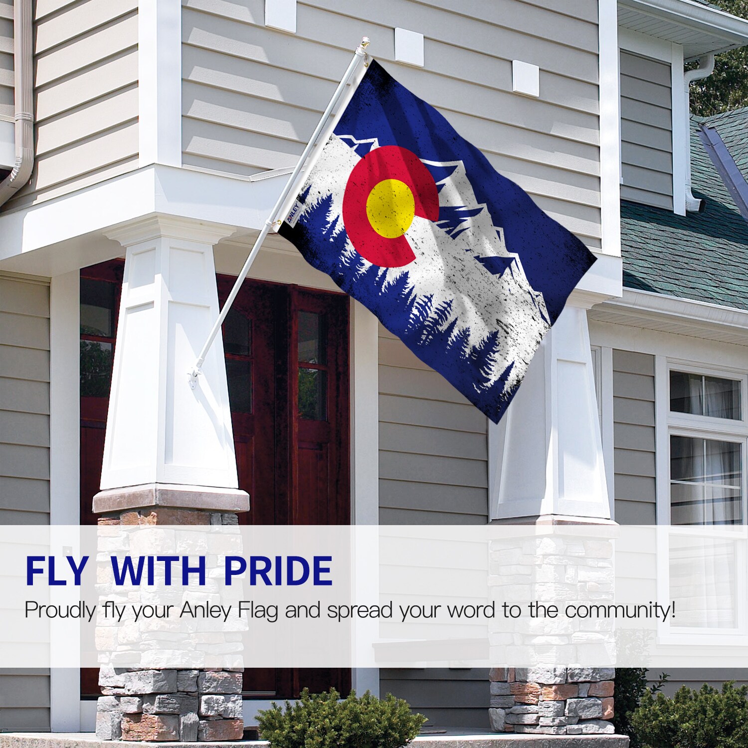 Colorado State Mountain Flag with Brass Grommets, 3x5 Feet