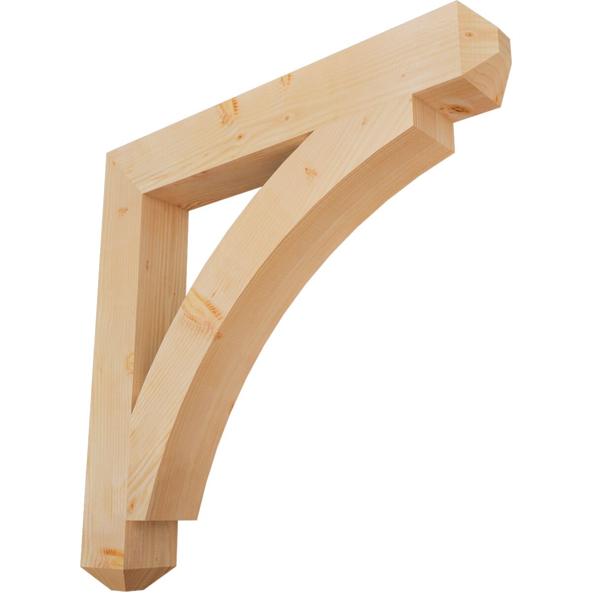 Ekena Millwork BKT06X42X42THR04SDF Thorton craftsman smooth 5-1/2-in x 42-in x 42-in Douglas fir Brown Wood Standard bracket