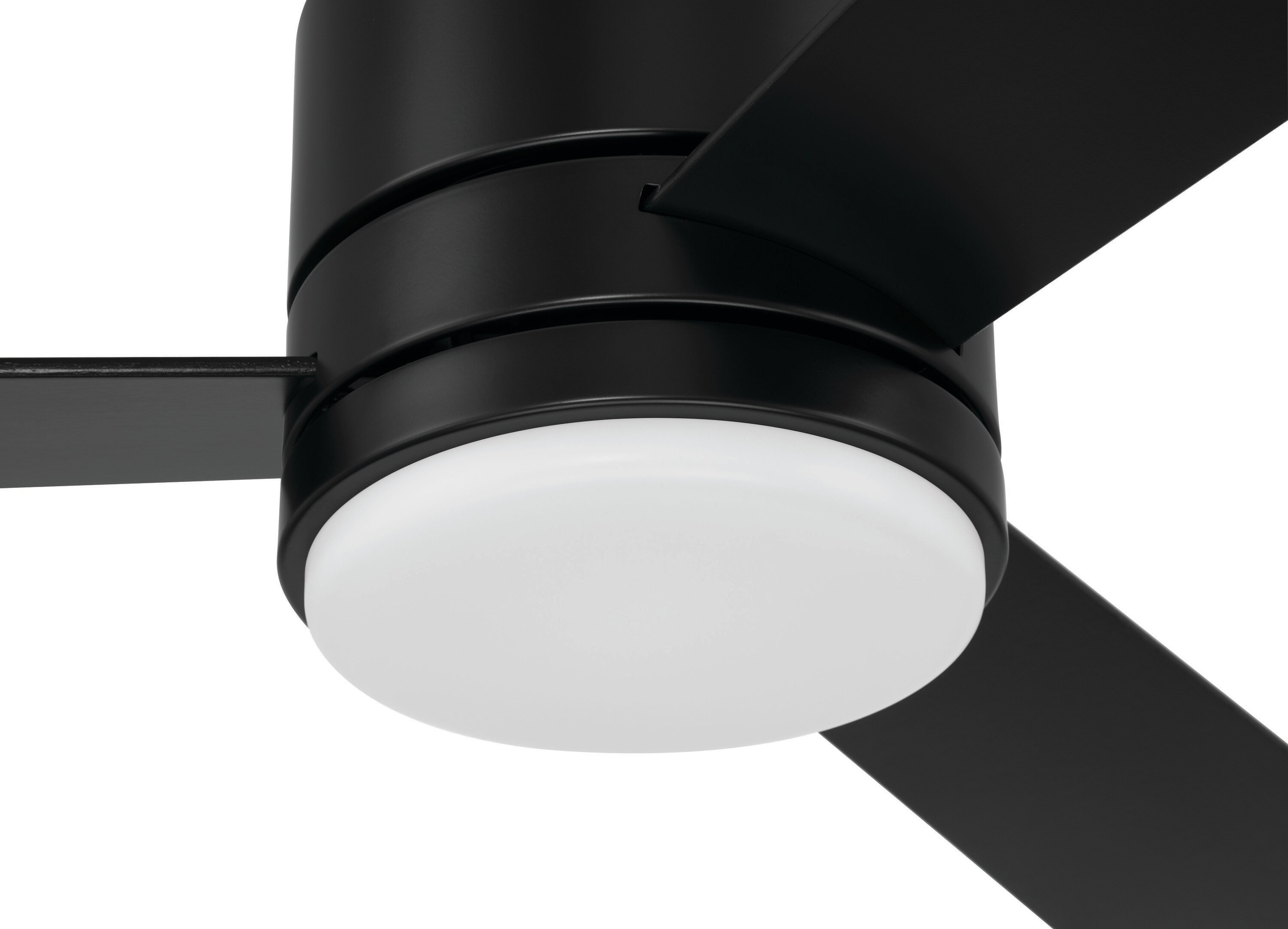 Flat Black 52" Ceiling Fan with Frost White Acrylic Light