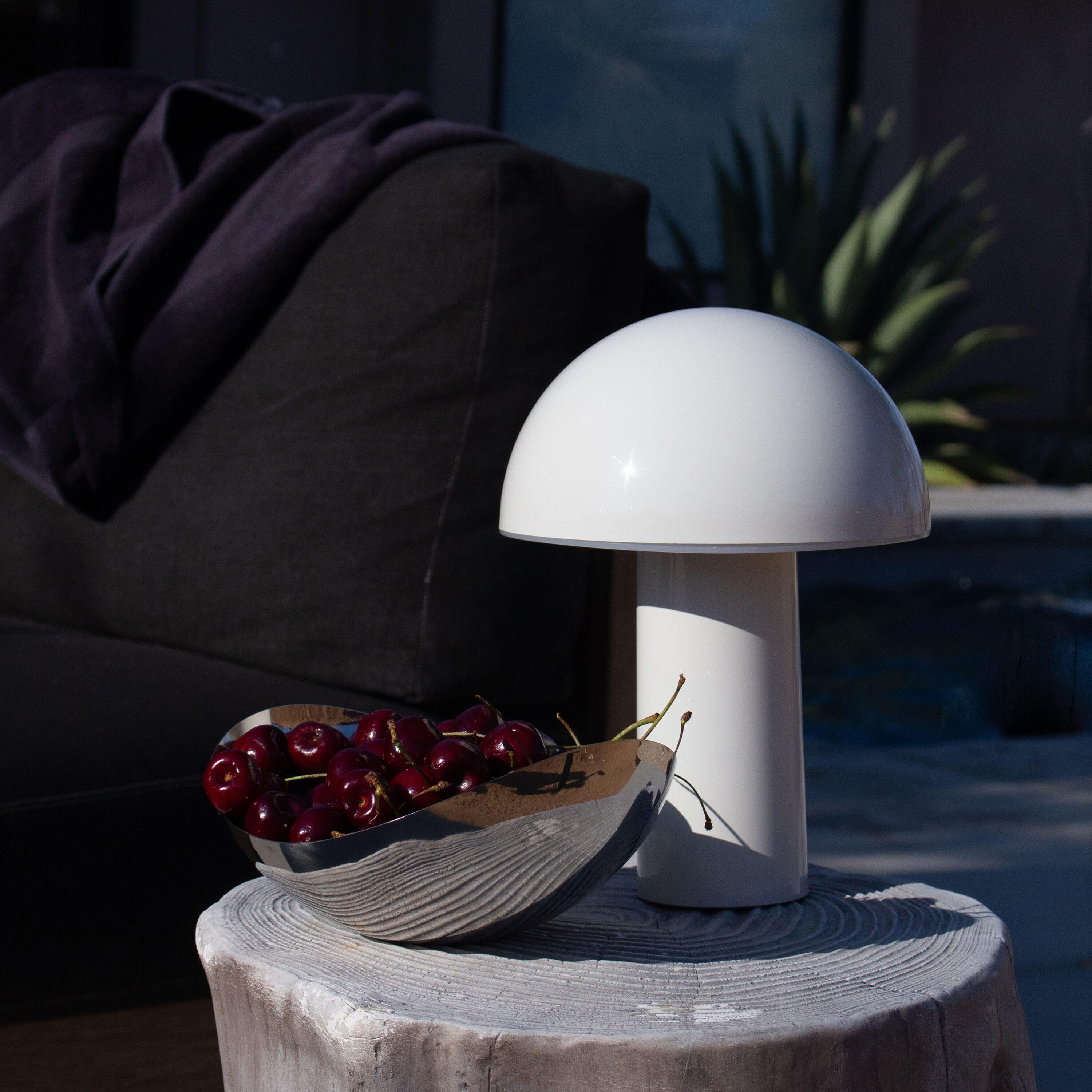 Brightech - 10-in Celia Cream Rechargeable LED Mushroom Table Lamp with 3-Way Dimming