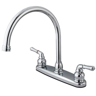 Elements of Design Magellan Brushed Nickel 2-Handle Deck-Mount High-Arc Handle Kitchen Faucet (Deck Plate Included) Elements of Design Magellan Brushed Nickel 2-Handle Deck-Mount High-Arc Handle Kitchen Faucet (Deck Plate Included)