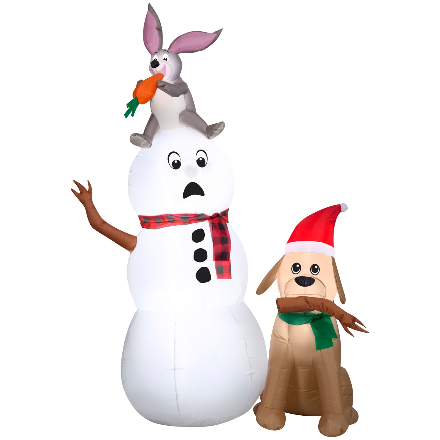 Gemmy G-880750 72.05-in Freestanding Snowman Inflatable with White LED Lights