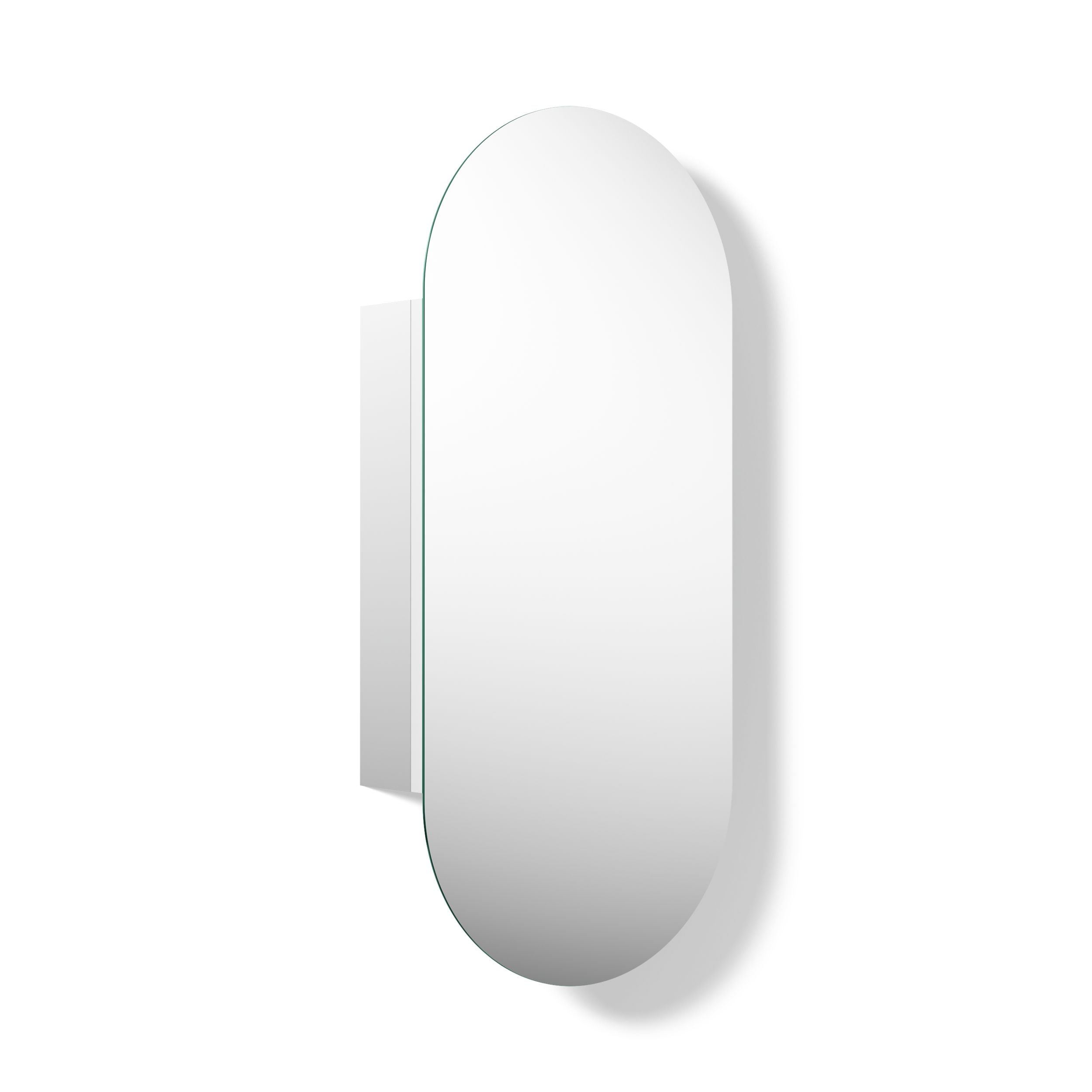 KOHLER Embark 16-in x 36-in Surface/Recessed Mount Anodized Aluminum Mirrored Capsule Medicine Cabinet