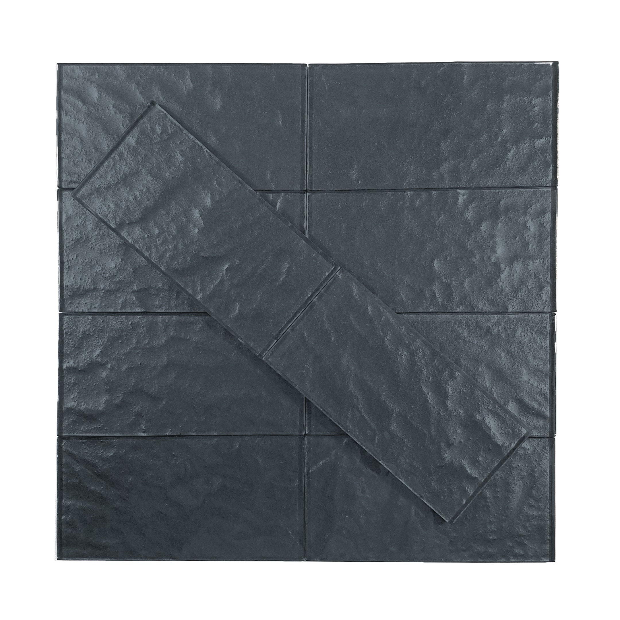 Abolos LWSFEM0312-JO Metaliics Gray 3-in x 6-in Glossy Glass Subway Standard Wall Tile ( 14-sq ft Carton