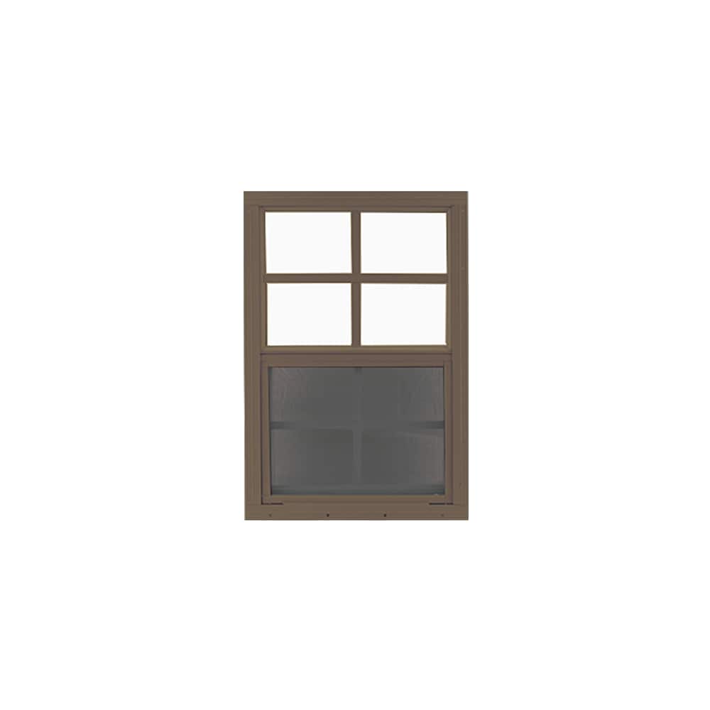 Shed Windows and More 1421BF Vertical Slider 14 in x 21 in Brown Aluminum Window (Flush Mount) Tempered Glass