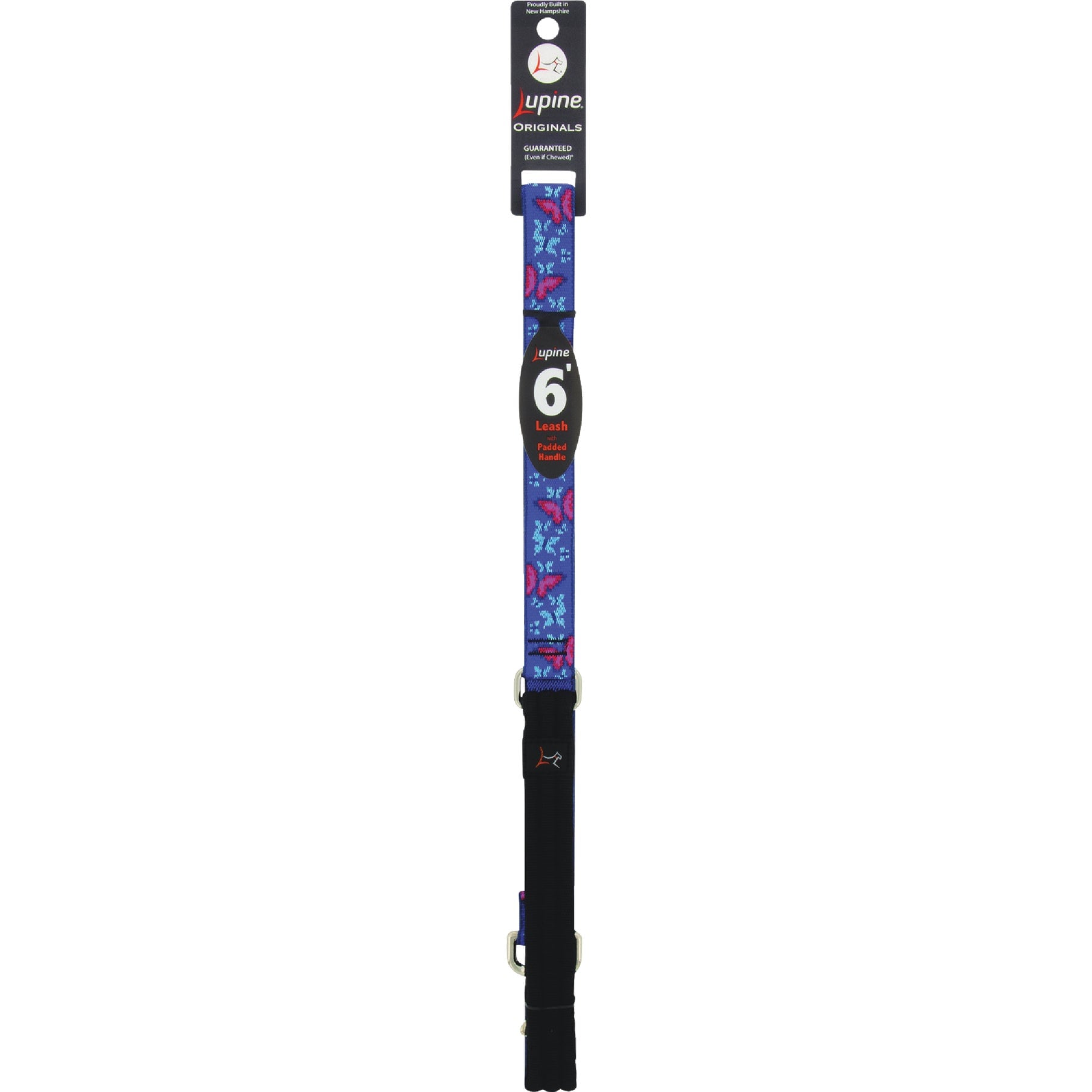 FinePet LupinePet Padded Handle Dog Leash Social Butterfly Regular: 6-ft long 1-in wide
