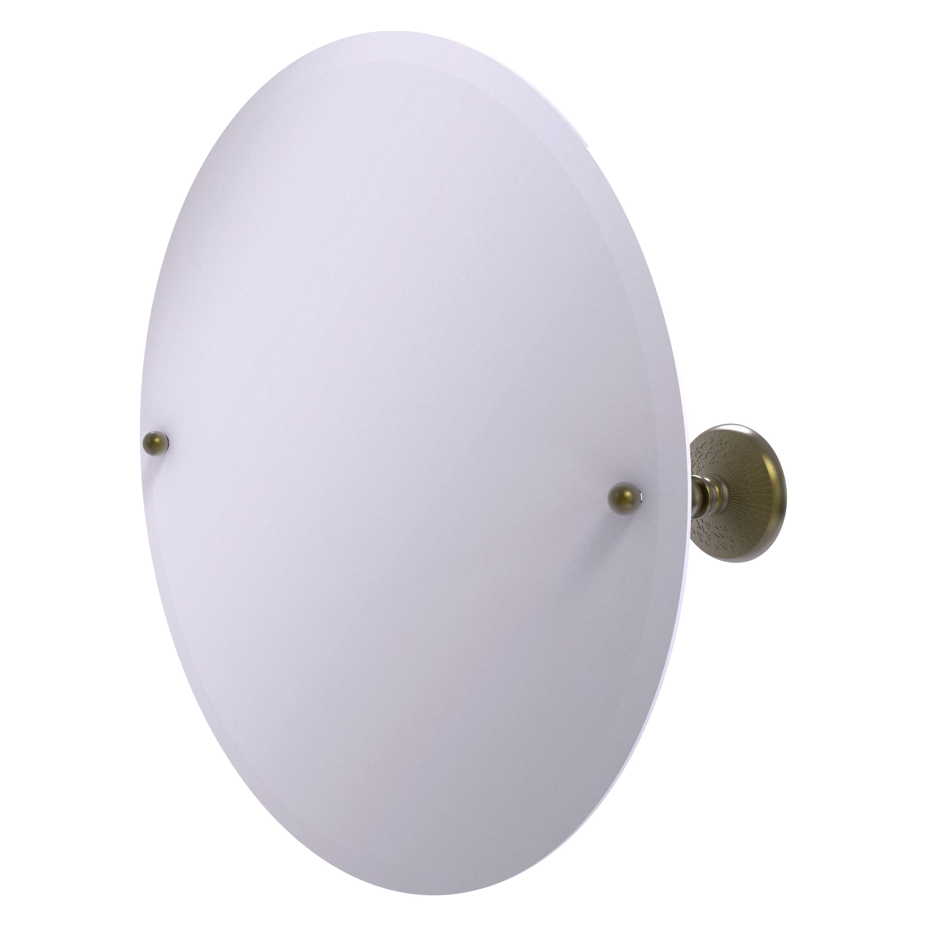 Allied Brass PMC-90-ABR Prestige Monte Carlo 22-Inches x 22-Inches Beveled Frameless Round Tilting Bathroom Vanity Mirror ( Antique Brass )