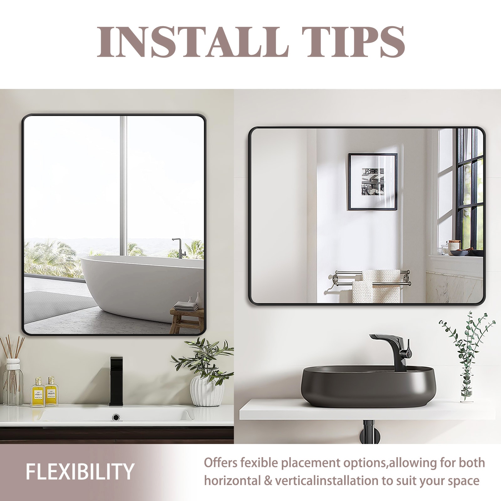 WELLFOR BFB7DHB-WF Framed-Bath-Mirrors - View #4