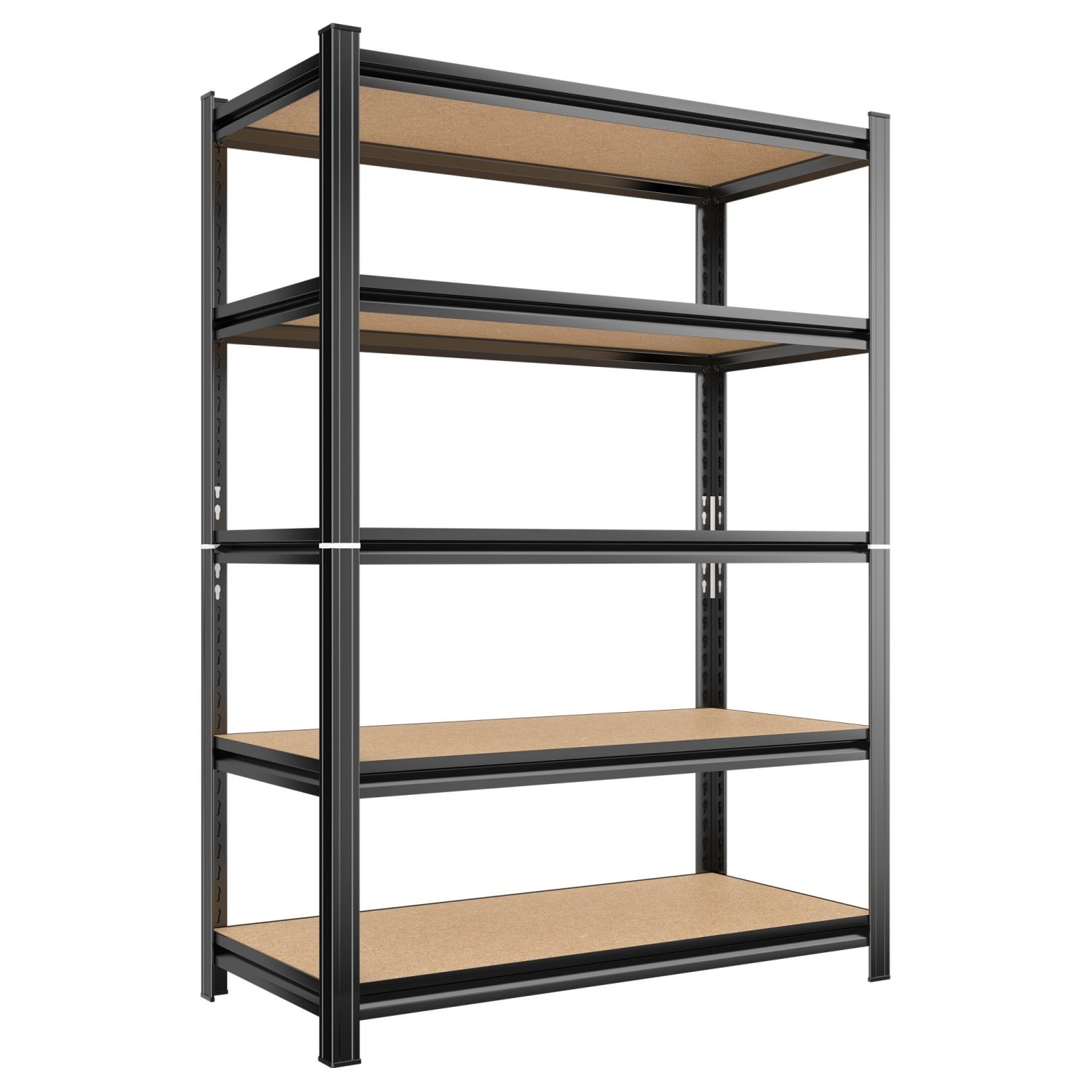 Dexmalle W1831P271222 5 -Tier Heavy Duty Black Metal Utility Shelving Unit (36-in W x 16-in D x 71-in H)