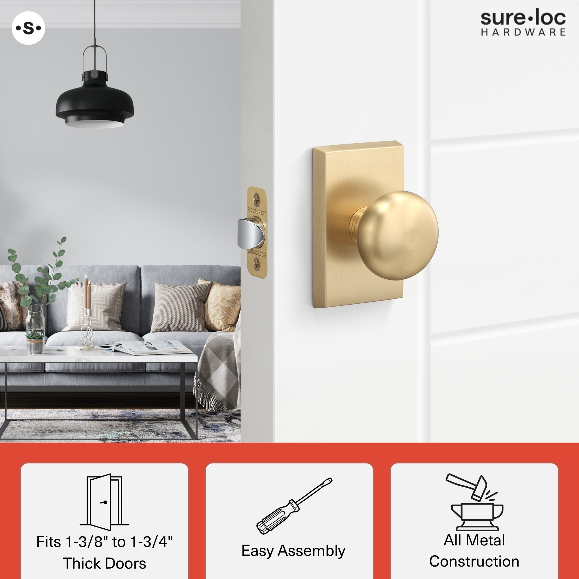 Sure-Loc Hardware OK102 NI Door-Knobs - View #8