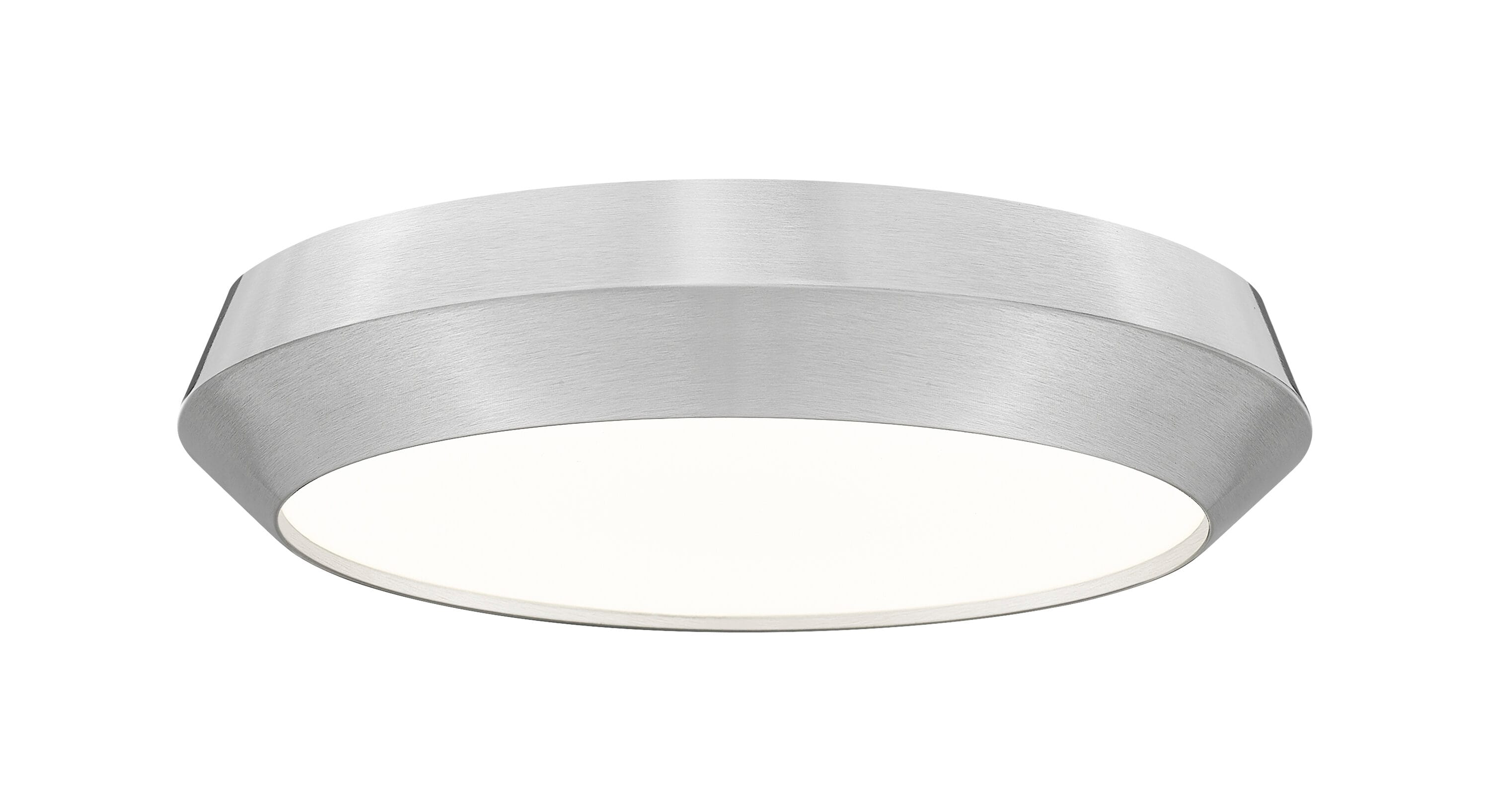 Z-Lite Quasars 16-in Brushed Nickel Indoor LED RGBW Flush Mount Light with Acrylic Shade
