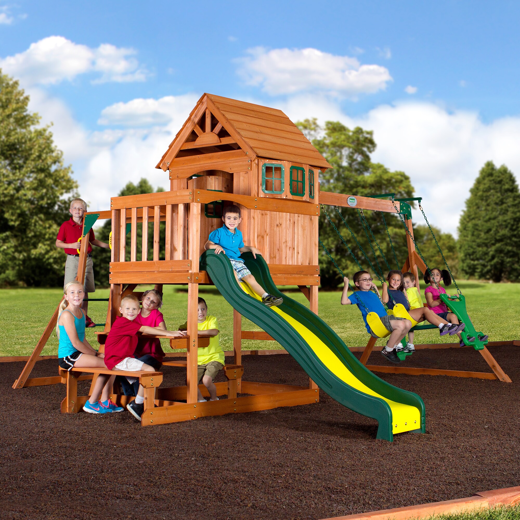 Backyard discovery springboro cheap residential wood playset