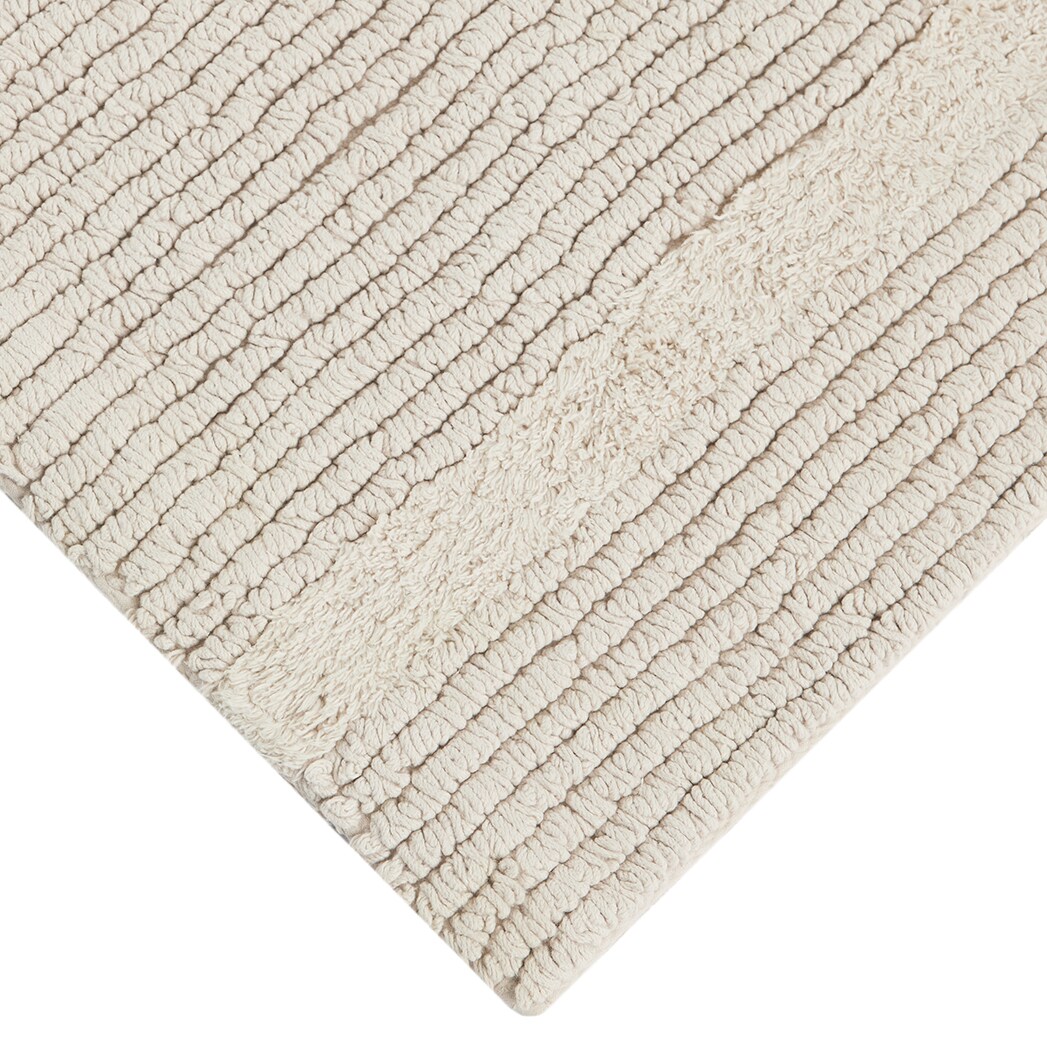 allen + roth 24-in x 60-in Taupe Cotton Bath Mat in the Bathroom