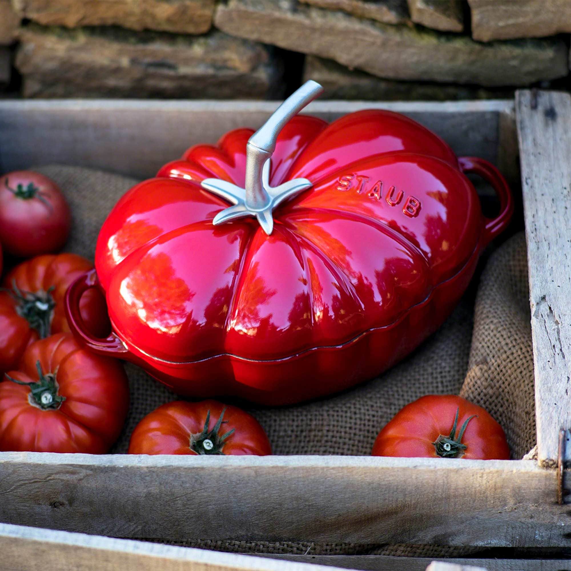 STAUB Cast Iron Tomato Cocotte Dutch Oven 3-quart Made in France