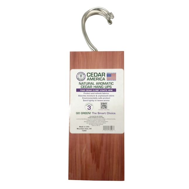 CedarAmerica Organic Moth Prevention Cedar Hanger 8-oz - Absorbs Moisture and Odors - All Natural - Made in USA | 76216