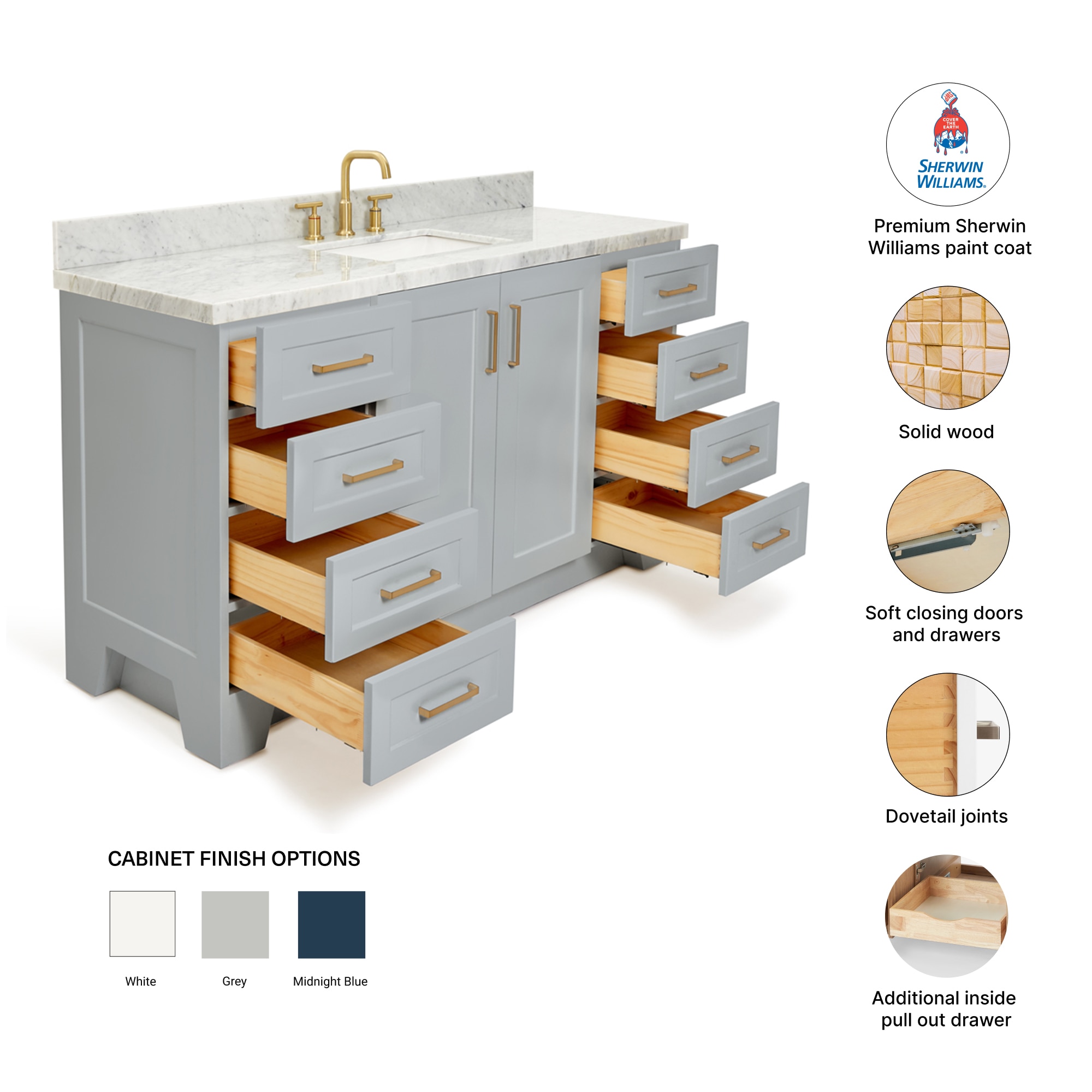 ARIEL Q061SCWRVOGRY Bath-Vanity-Combo - View #4