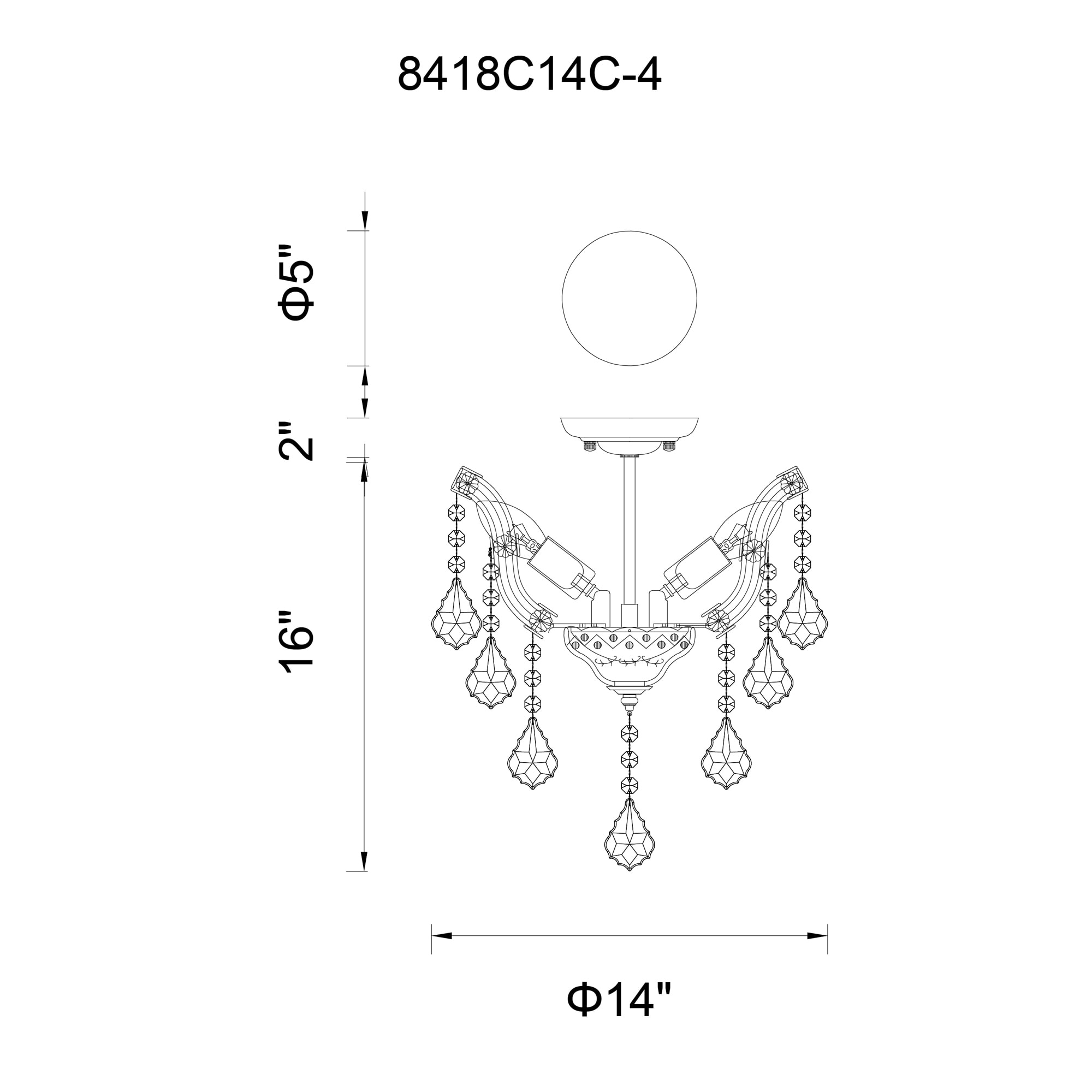 CWI Lighting 8418C14C-4(CLEAR) flushmounts - View #3