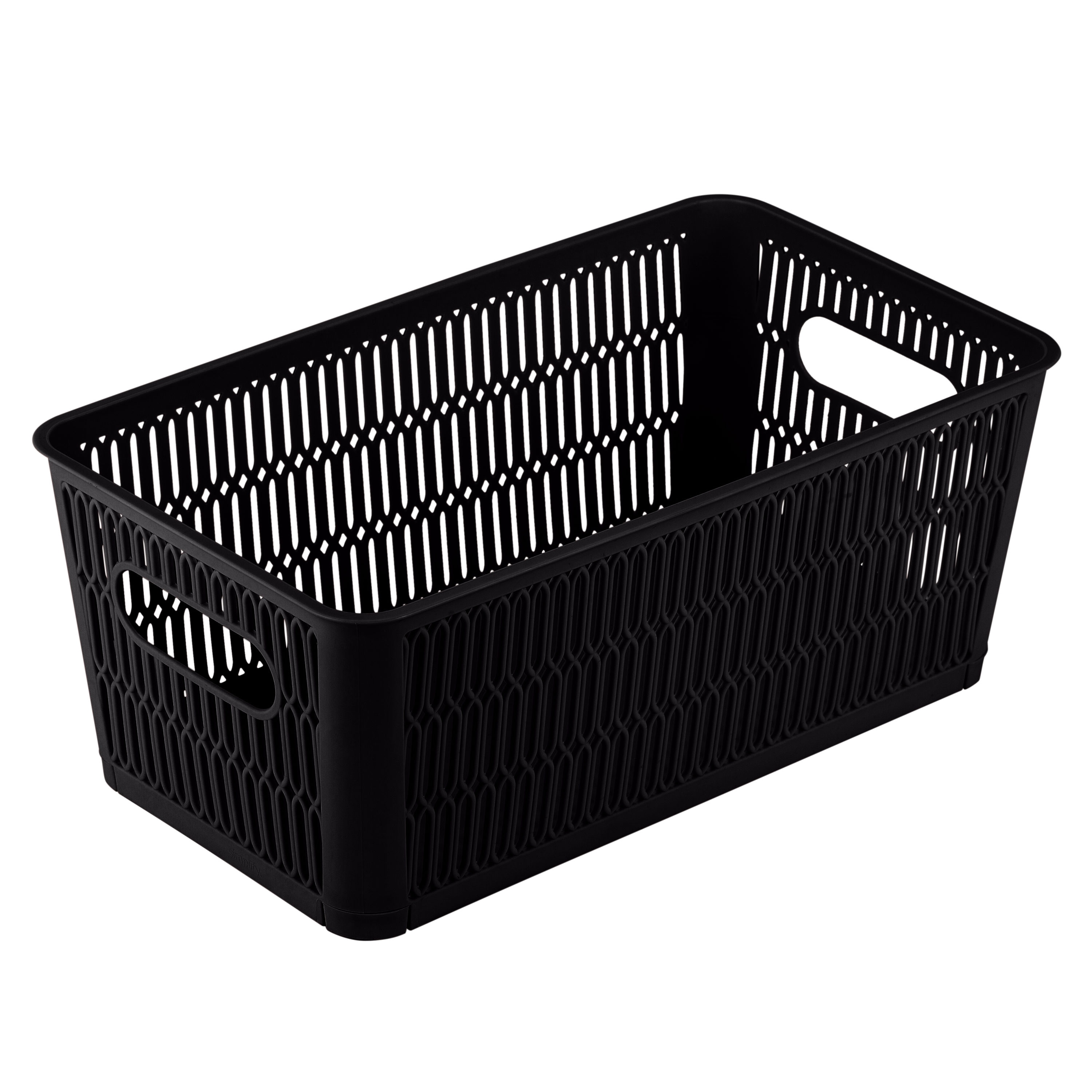 Simplify 2 Pack Slide 2 Stack It Small Storage Tote Baskets in White