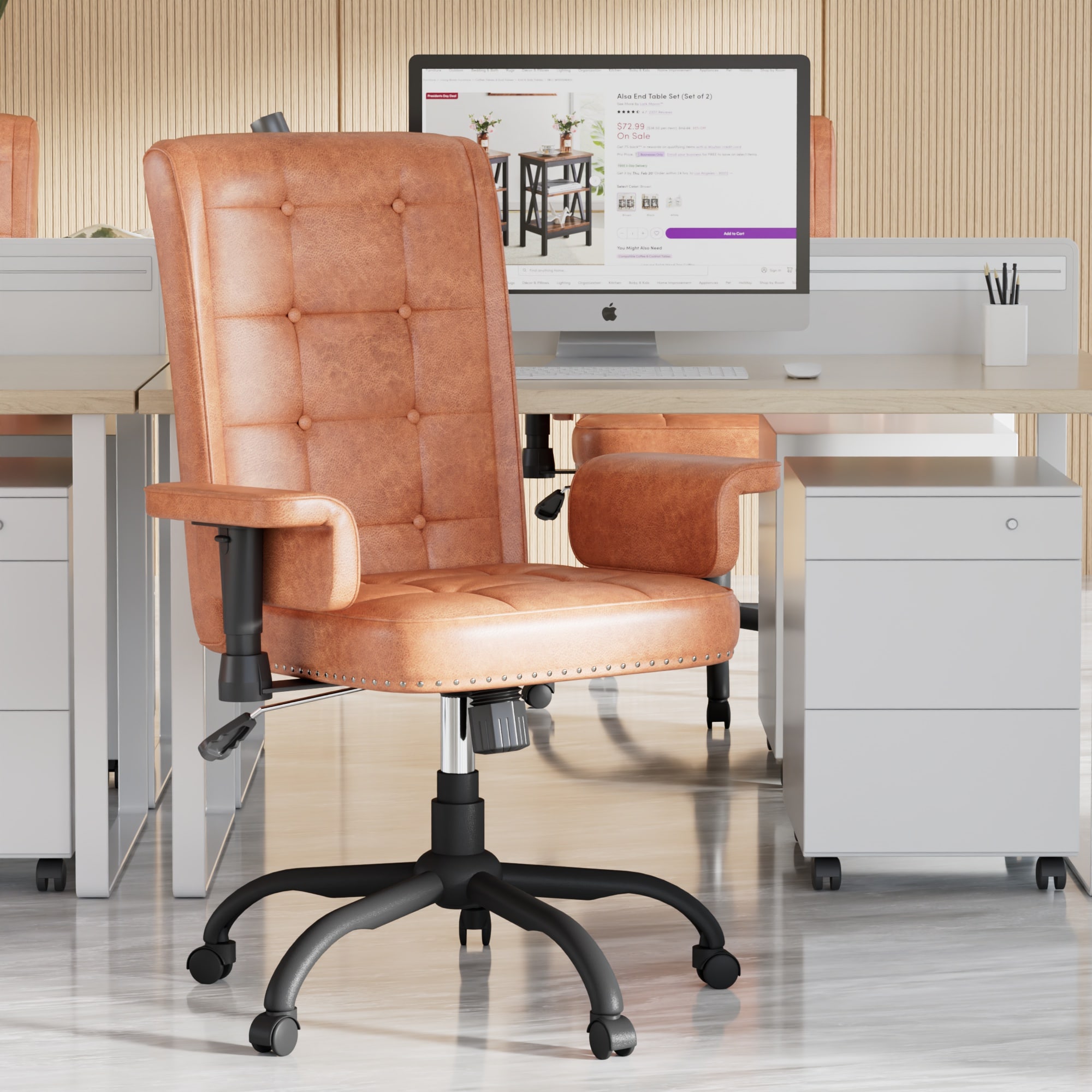 Vecelo LOE-CC06-DBN Office-Chairs - View #4