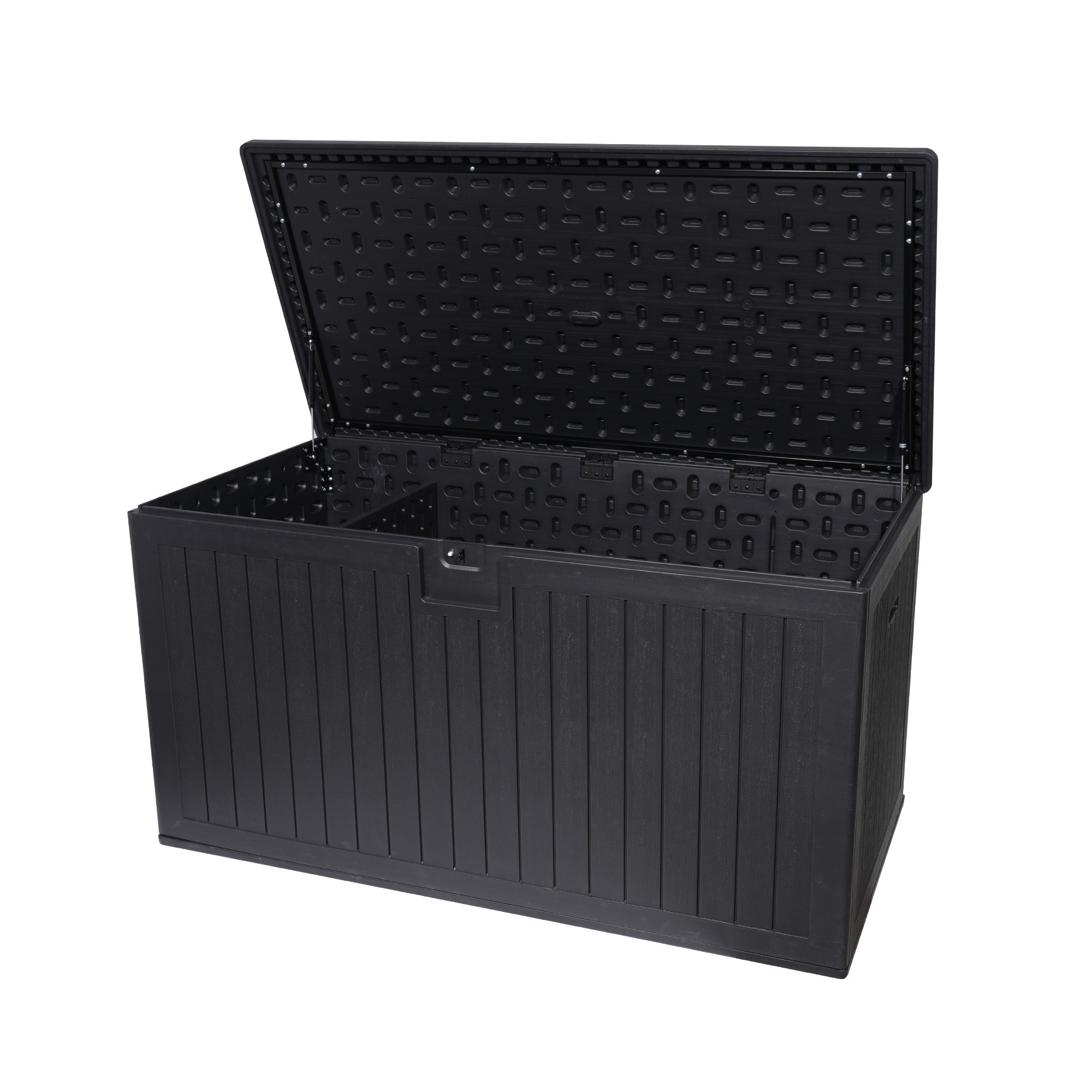 SINOFURN SYA990046GY 63.4-in L x 32.2-in 230-Gallon Black Plastic Deck Box