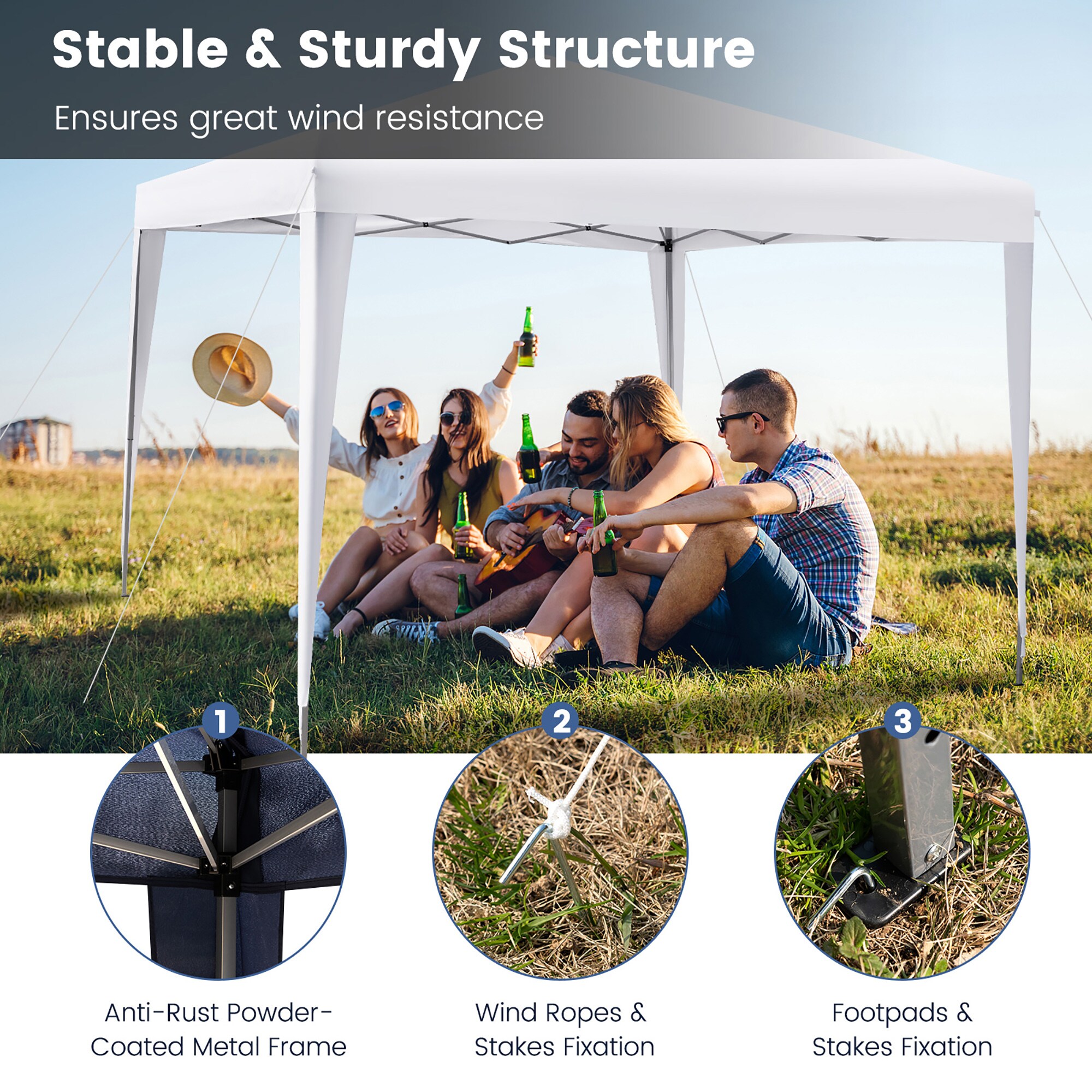 Costway NP10894WH Canopies-Sl - View #3