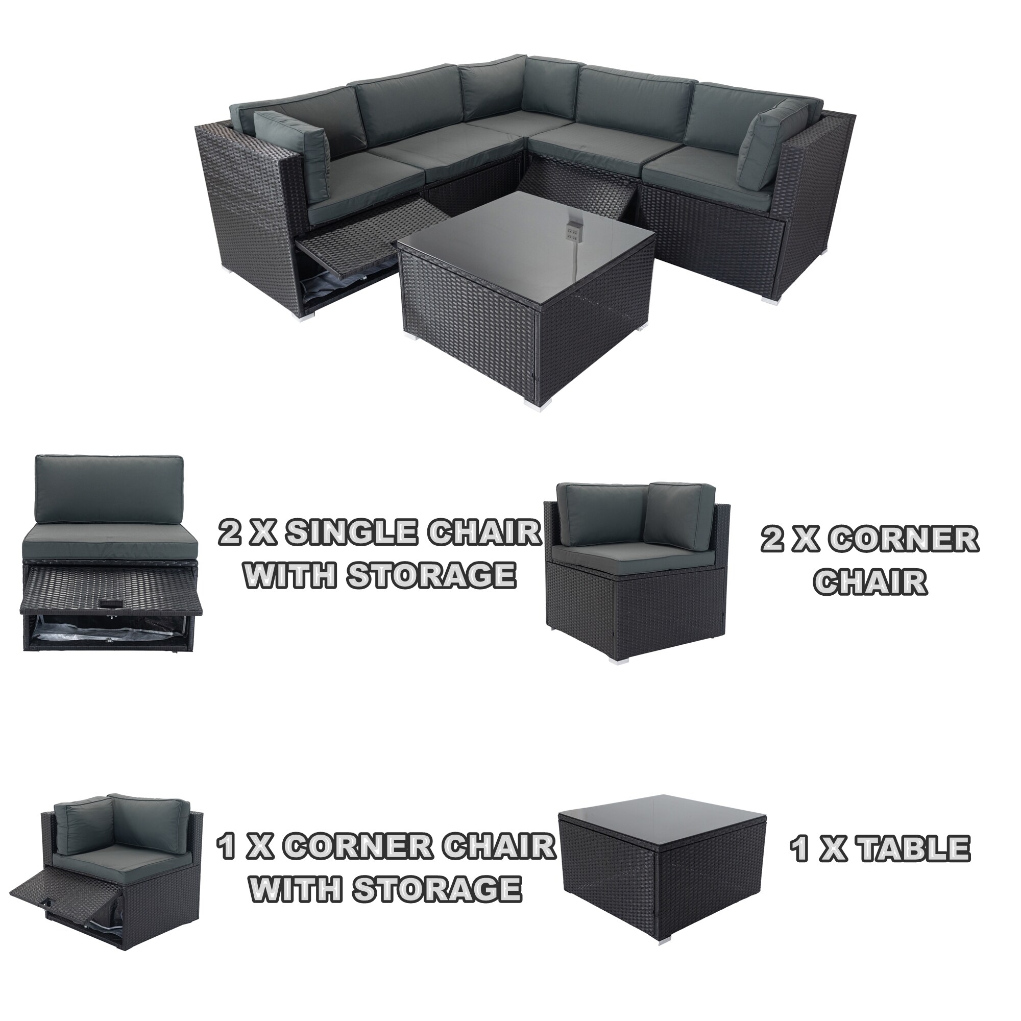 Forclover N7FW-206BE Patio-Conversation-Sets - View #4