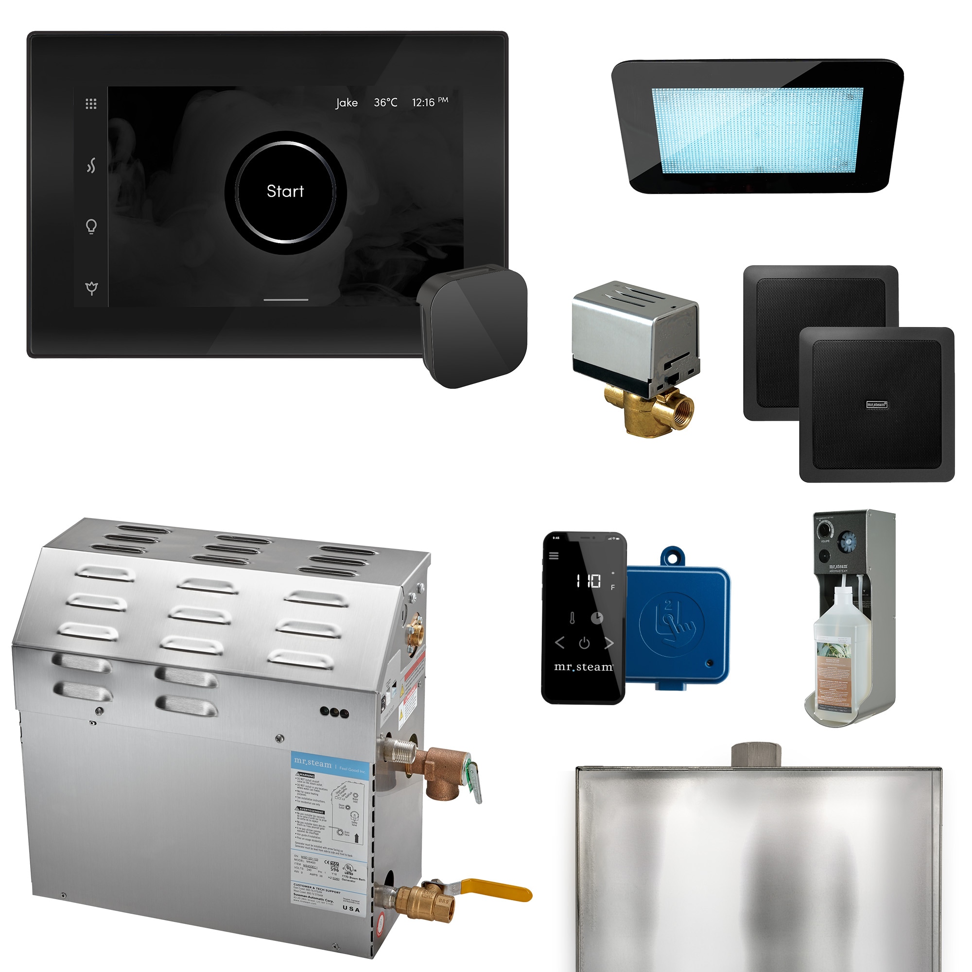 Mr. Steam 09C1ANIABPH MS (XDream) 9000-Watts Matte Black Steam generator control kit