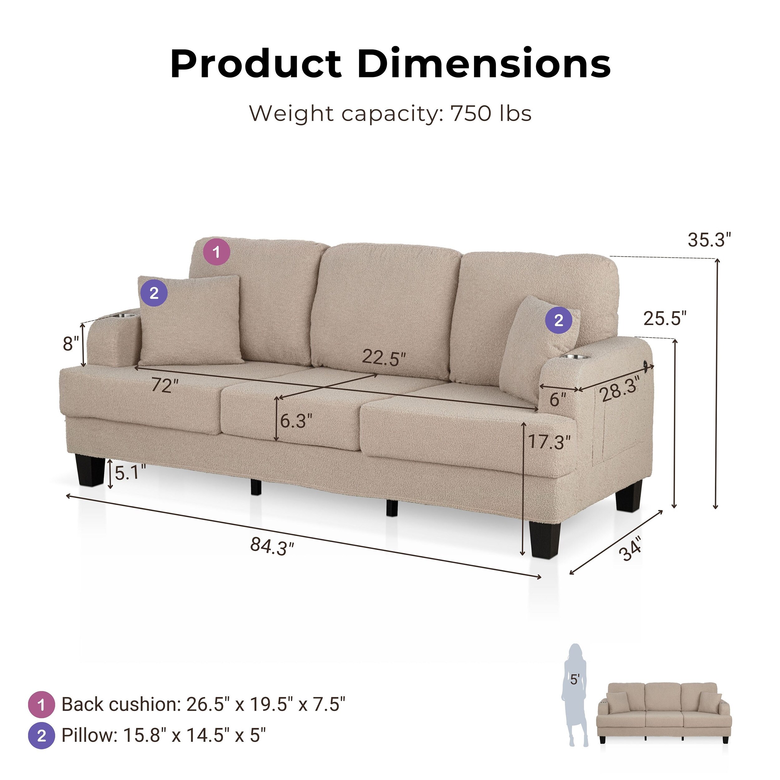 Furniture of America IDF-SL6936BG-SF Sofas-Loveseats - View #3