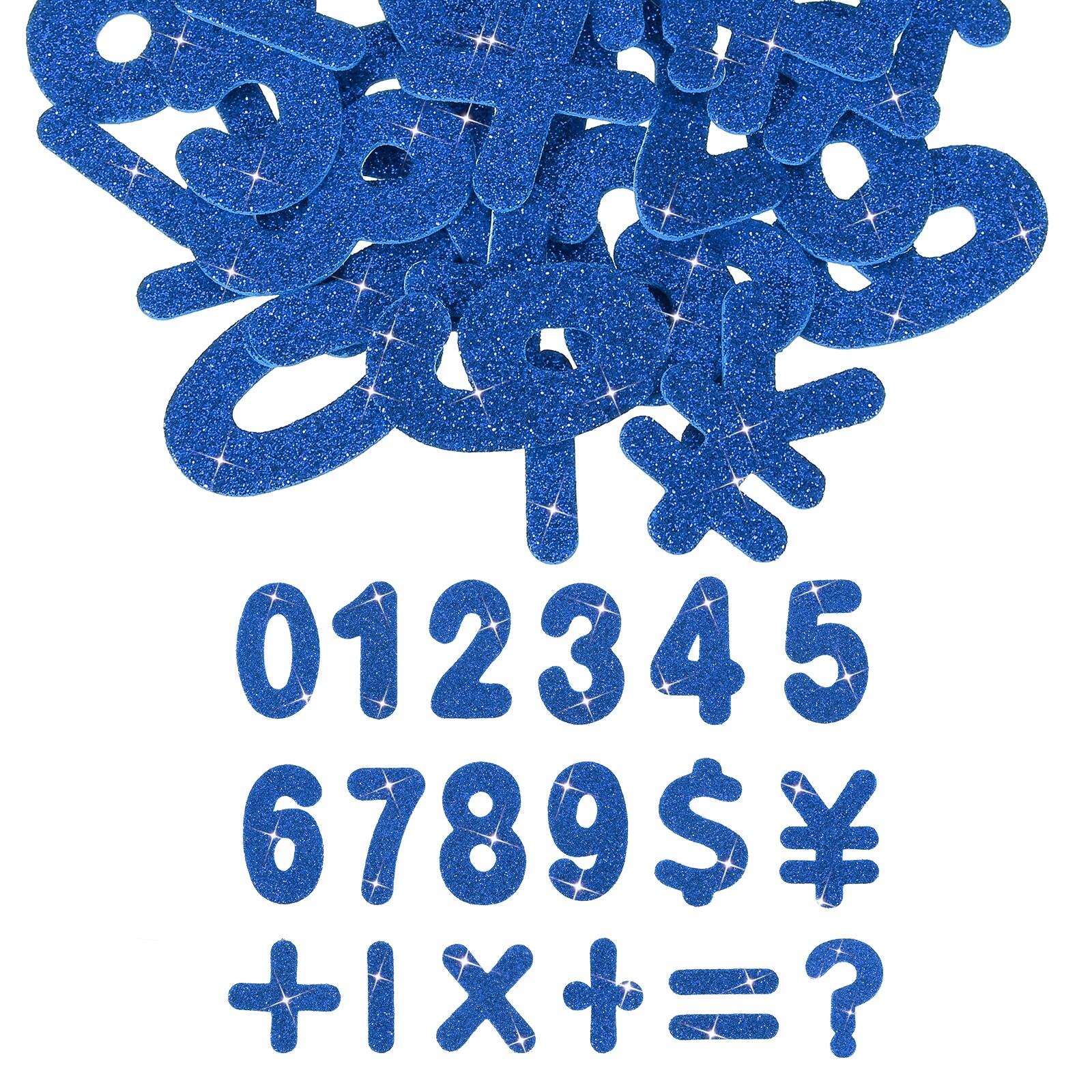 PATIKIL Number Foam Stickers 72pcs Numbers 0-9 EVA Self Adhesive Glitters Foam Shape Sticker Craft Supplies for Scrapbook Card DIY Making Home Decor Blue
