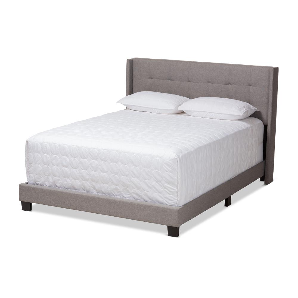 Baxton Studio Lisette Gray Queen Composite Upholstered Bed in the