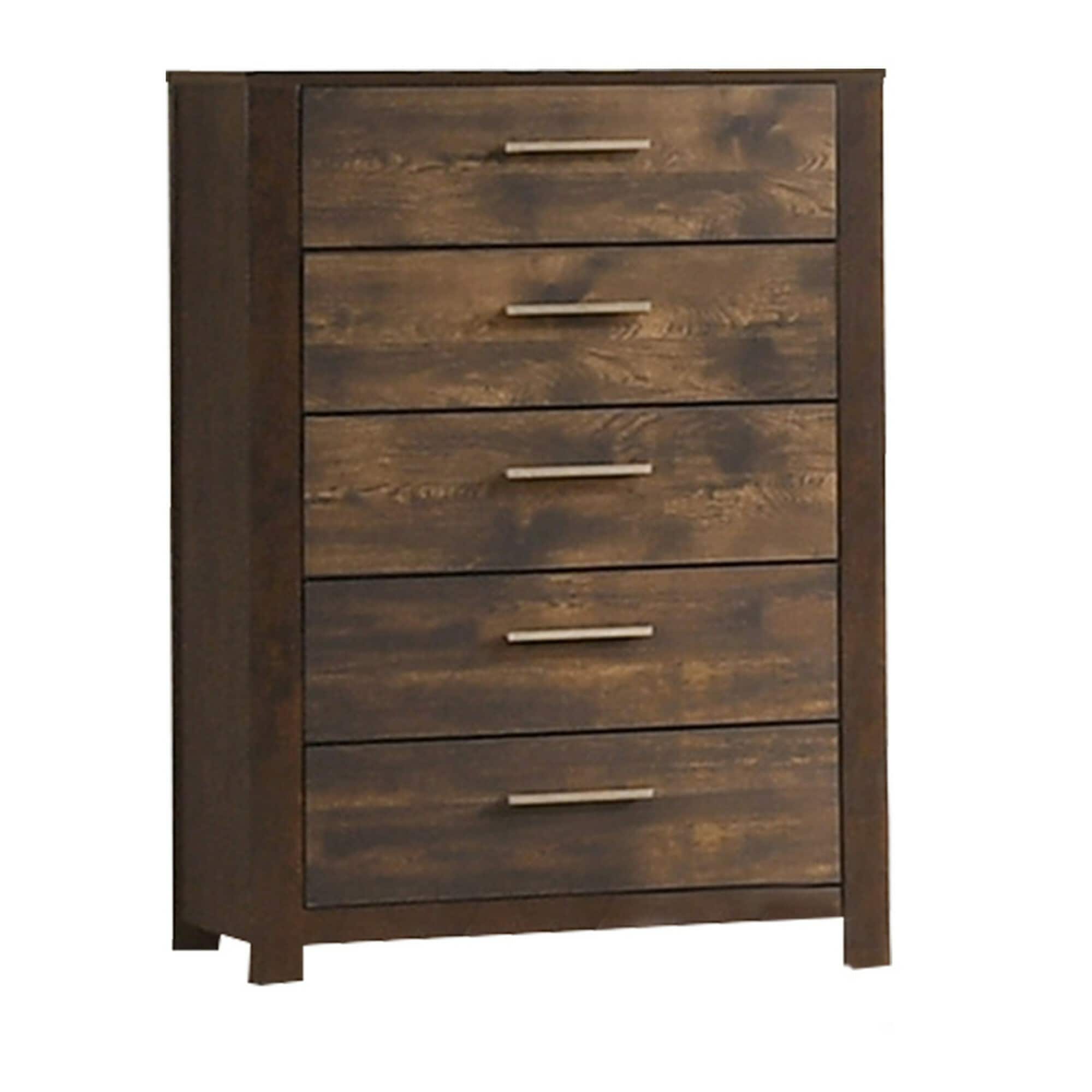 Benzara Brown 5-Drawer Accent Chest