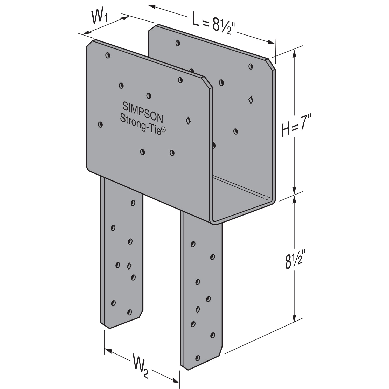 Simpson Strong-Tie ECCQ 4-in x 6-in Painted Wood To Wood Column Cap in ...