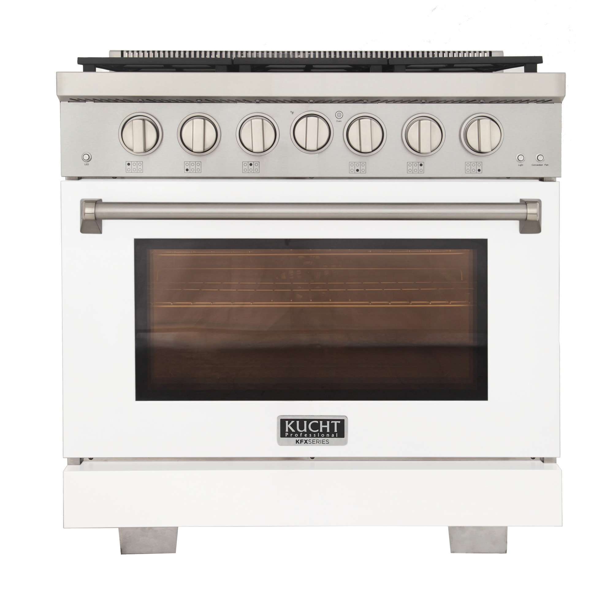 Kucht KFX3600X-W 36-in 6 burners 5.2-cu ft Convection Oven Freestanding Natural Gas Range ( White )