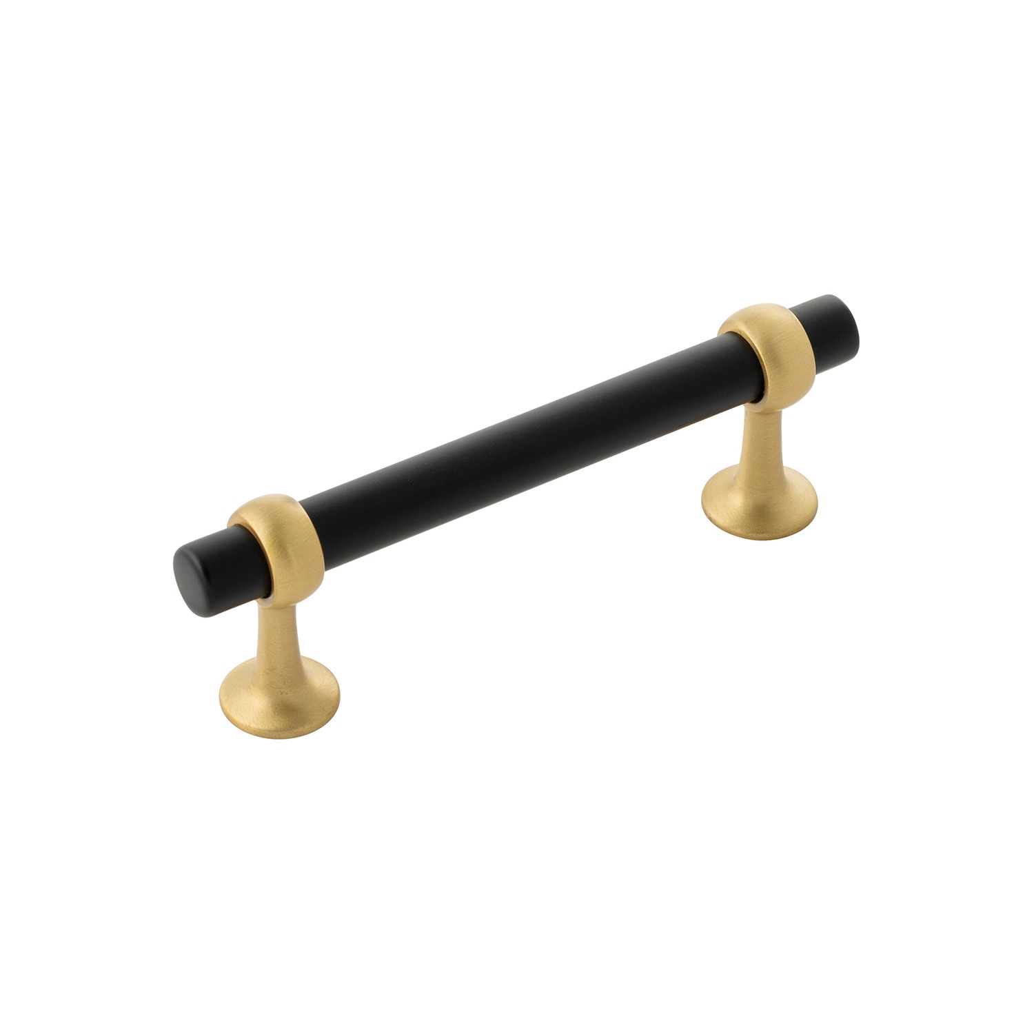 Belwith Keeler B077523-MBBGB Ostia 3-3/4-in , 96mm Center to Center Matte Black and Brushed Golden Brass Rectangular Bar Drawer Pull