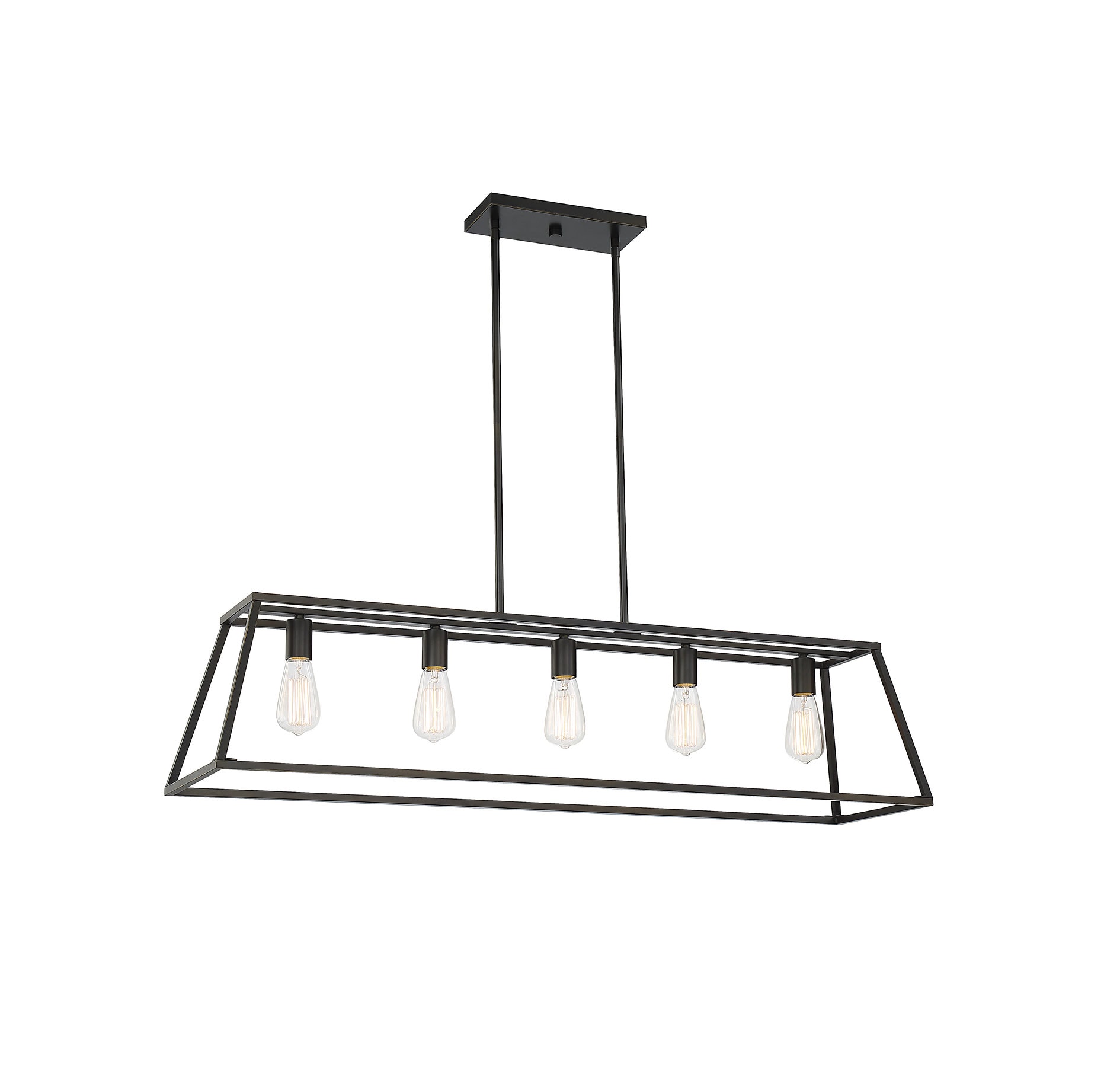 Denton Classic Bronze 44" Linear Chandelier with 5-Light Design