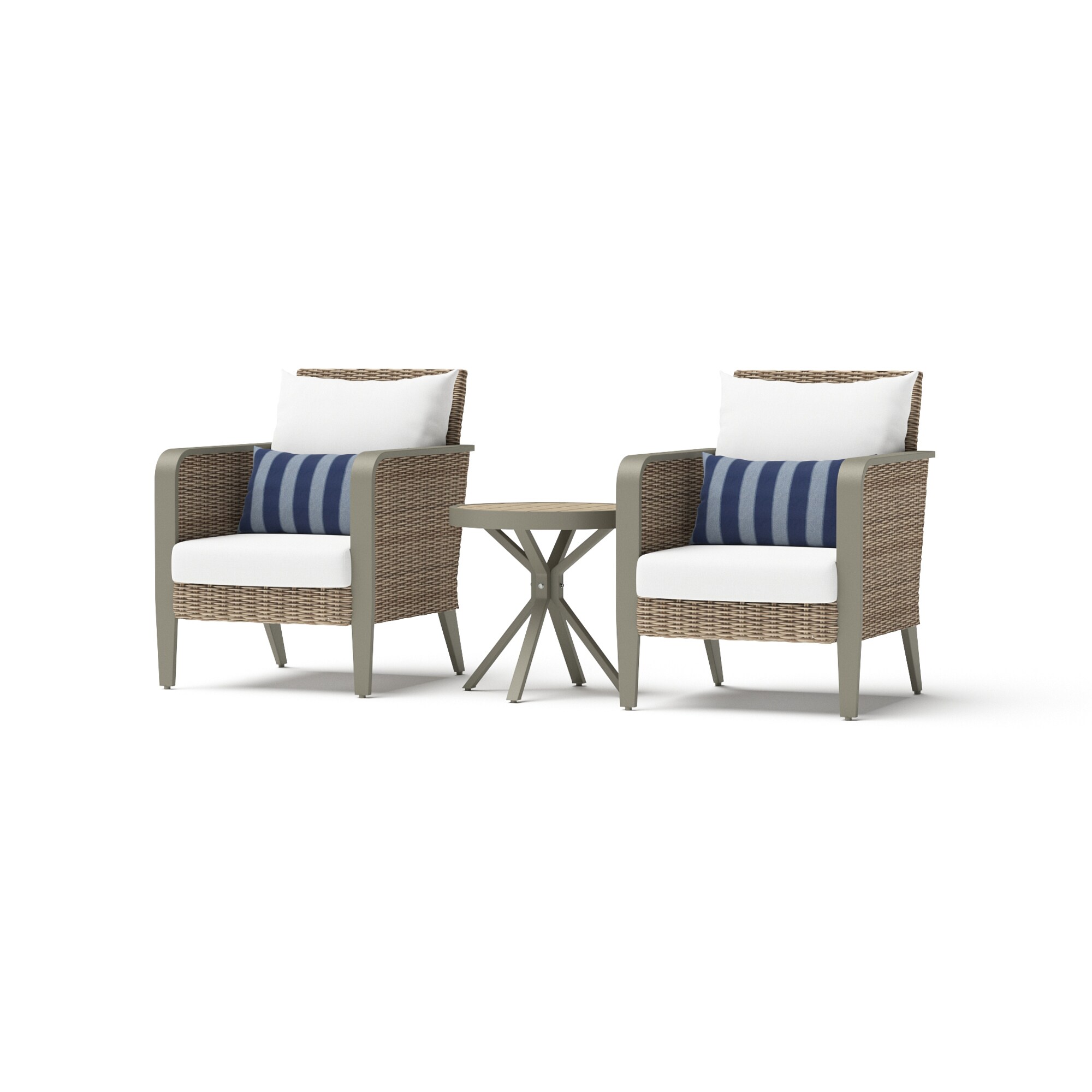 RST Brands OP-PECLB2T-GRNT-CINK Grantina 3 -Piece Wicker Patio Conversation Set with Blue Sunbrella Cushions