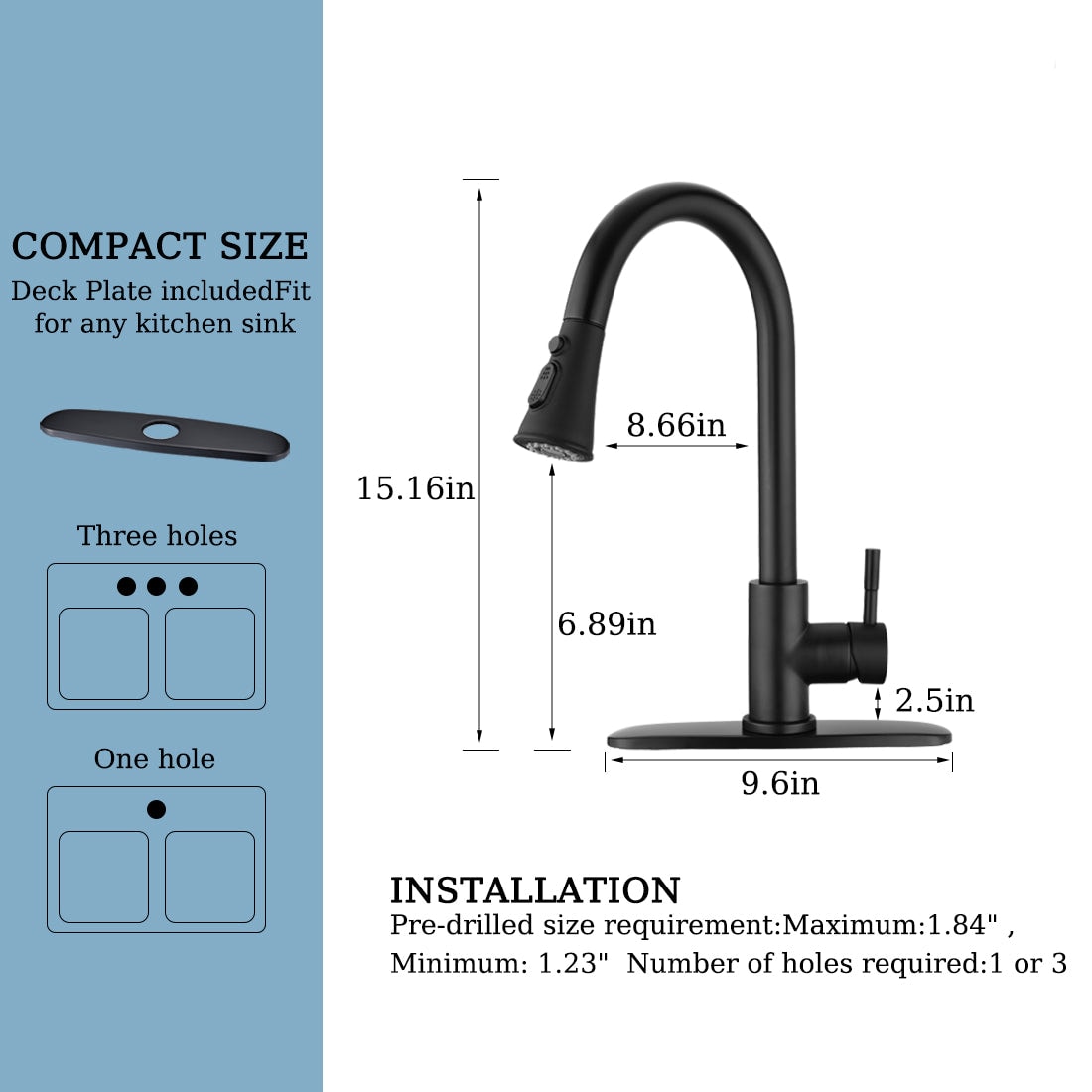 Boyel Living MS-ID-D3411-MB Kitchen-Faucets - View #2