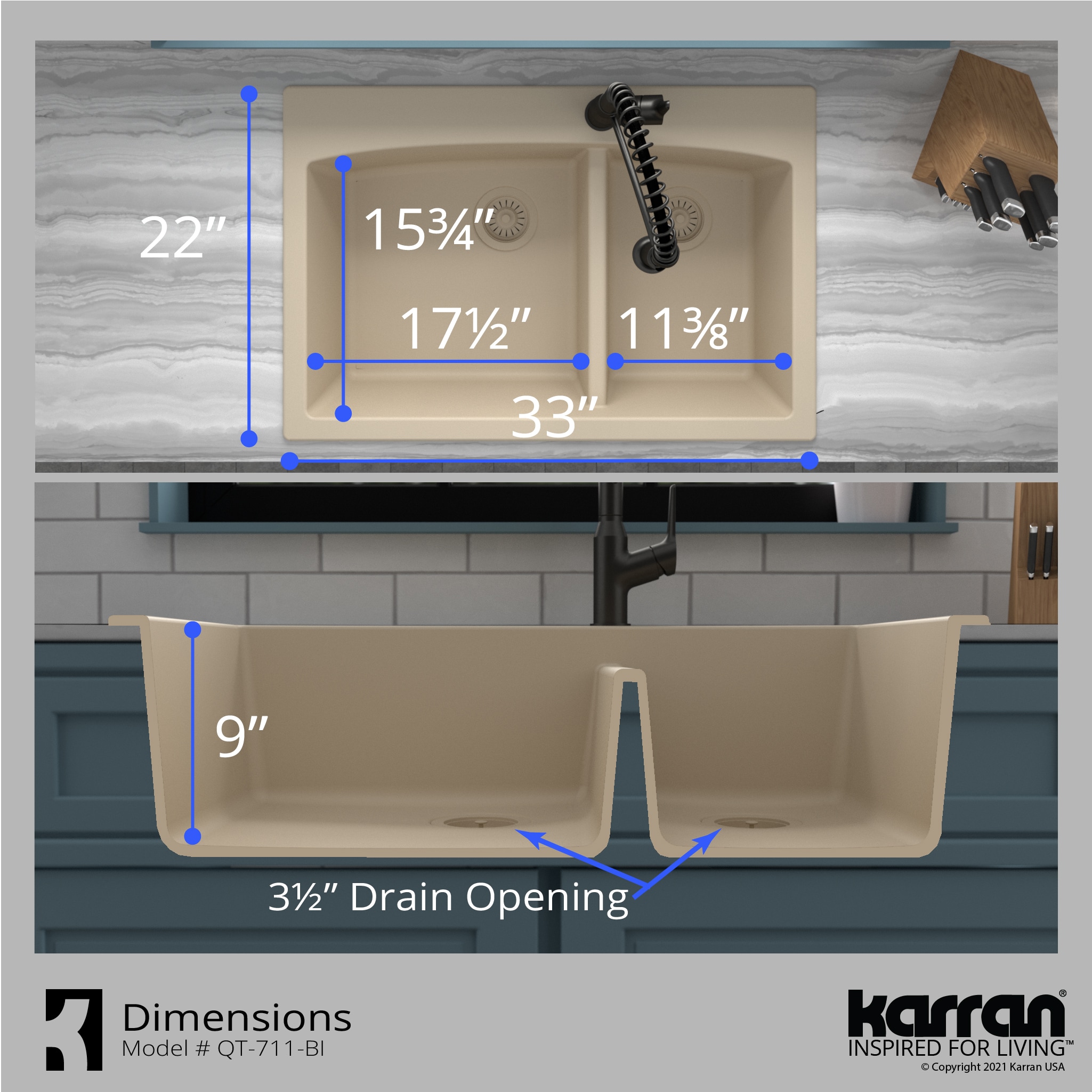 Karran QT-711-BI Kitchen-Sinks - View #8