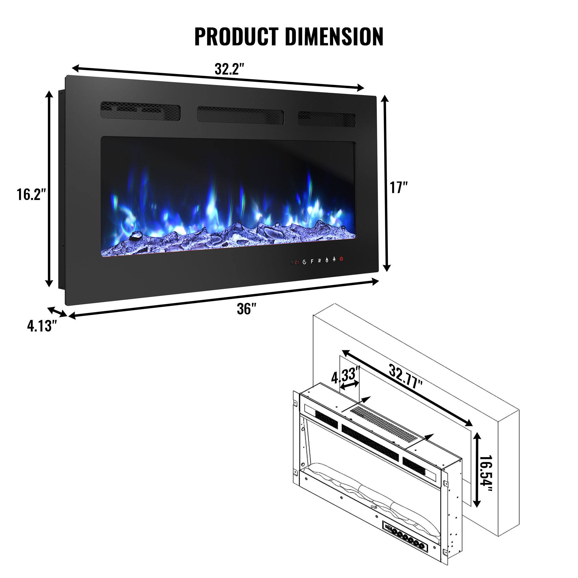 Clihome CL-IF1336TV1 Electric-Fireplaces - View #3