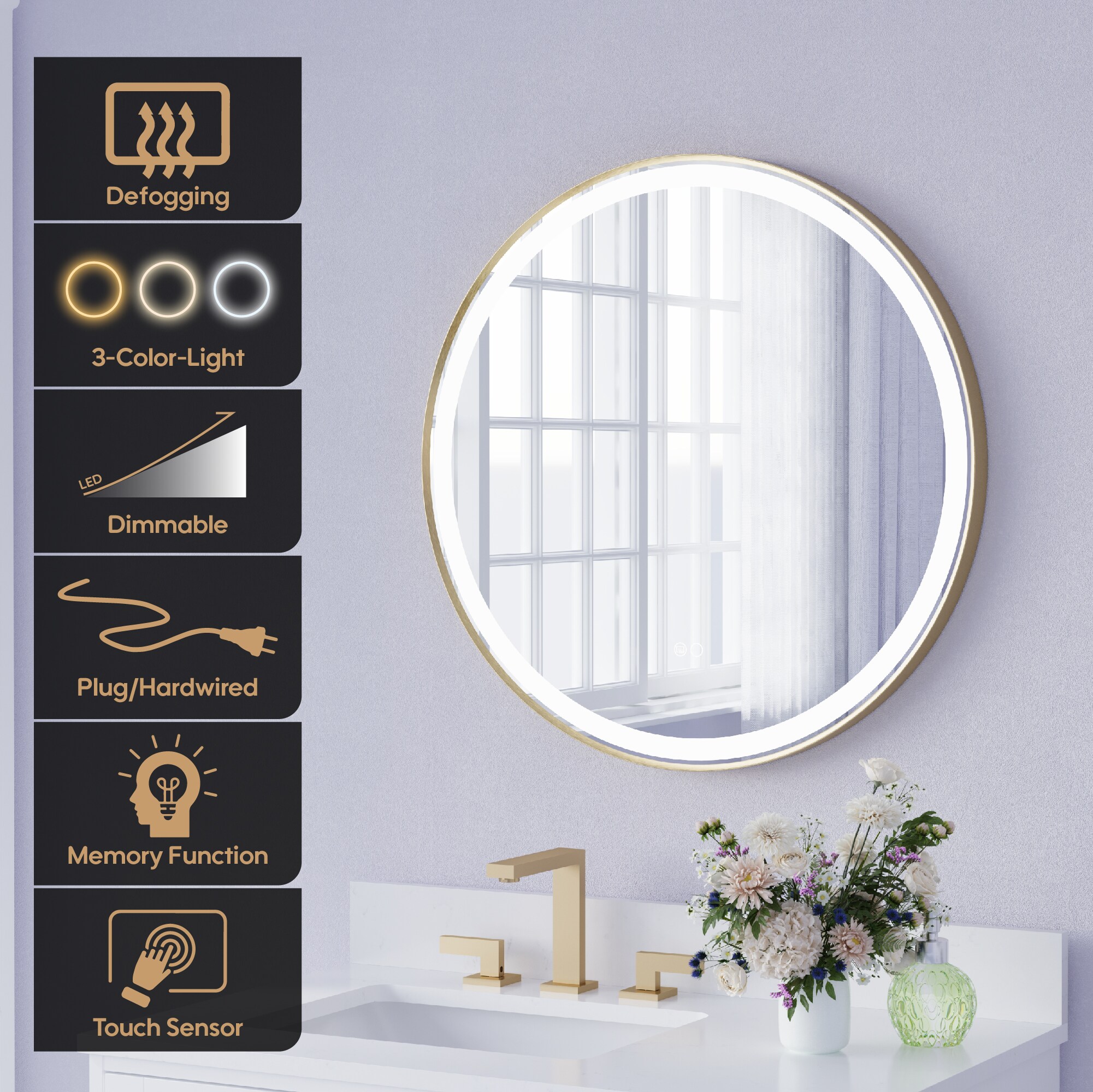 Forclover ALF-9W28RBG Framed-Bath-Mirrors - View #3
