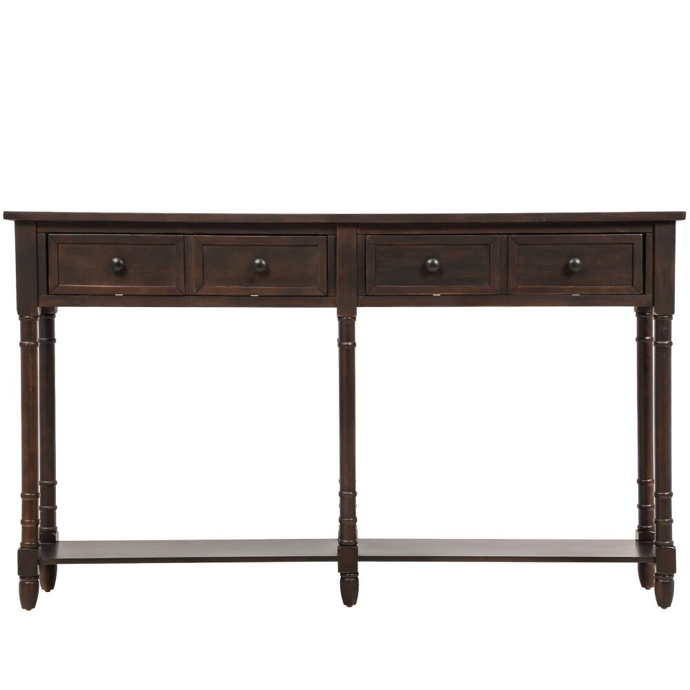CASAINC TR-WF191266AAP Rustic Espresso Console Table