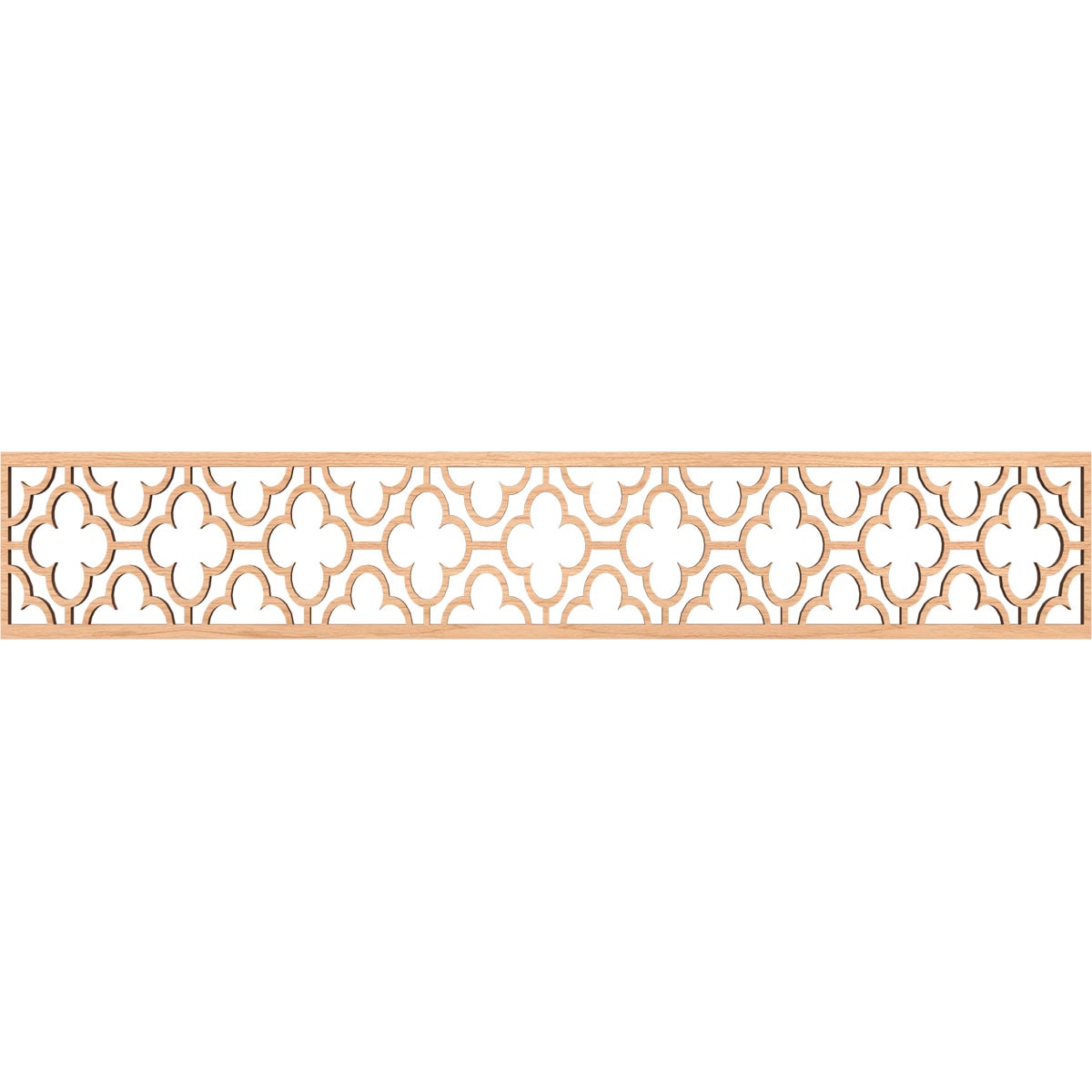 Ekena Millwork MLDB08X46CHIHI Chicago Fretwork Flat Trim 8-in x 3.89-ft Hickory Brown Unfinished 2156597 Pierced Wall Panel Moulding