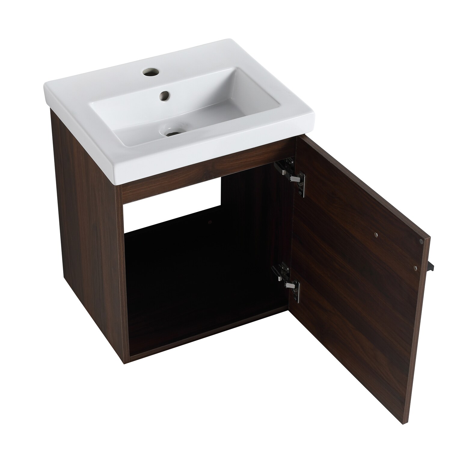 waterpar 18-in Brown Undermount Single Sink Bathroom Vanity with Brown ...