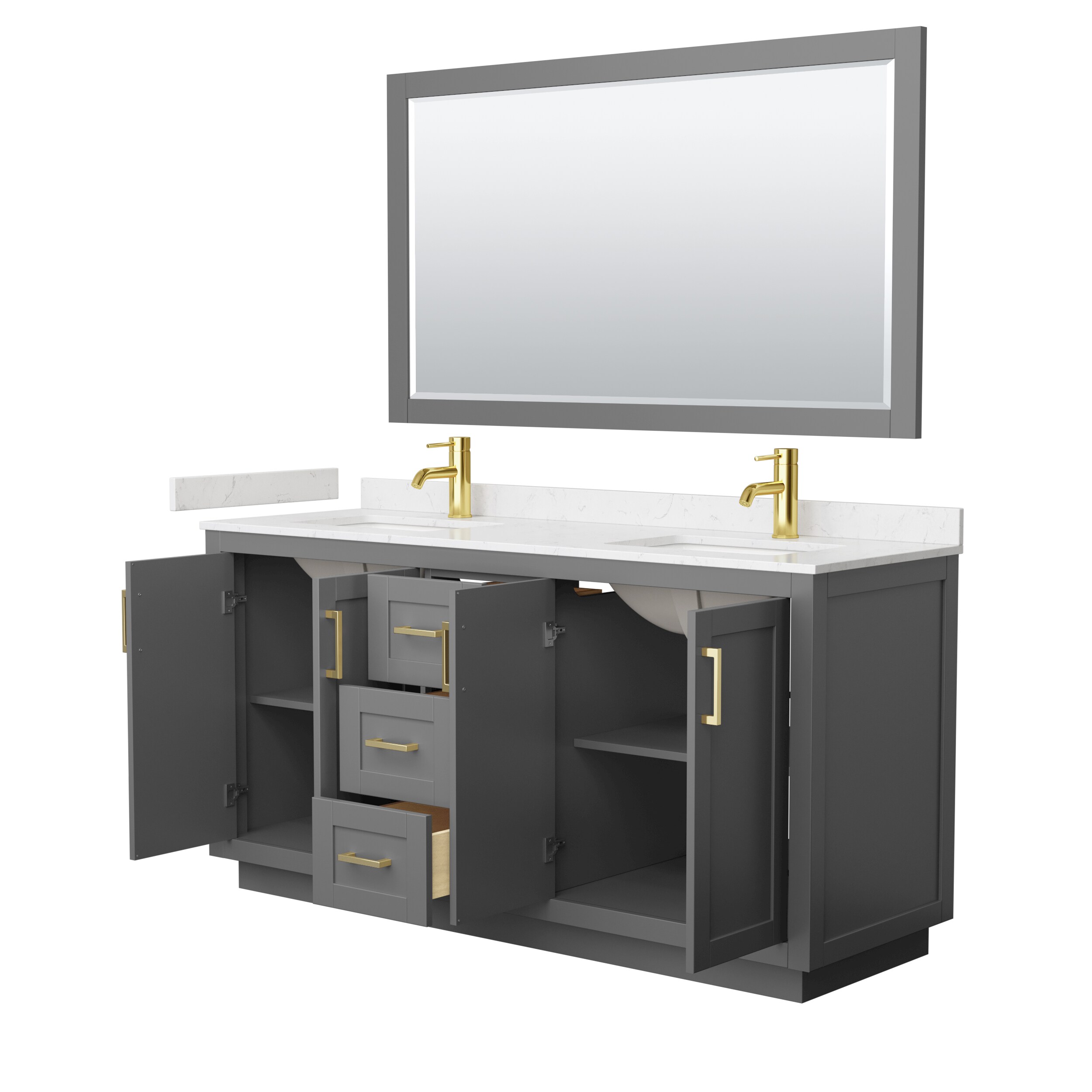Wyndham Collection WCF292966DGGC2UNSM58 Bath-Vanity-Combo - View #3