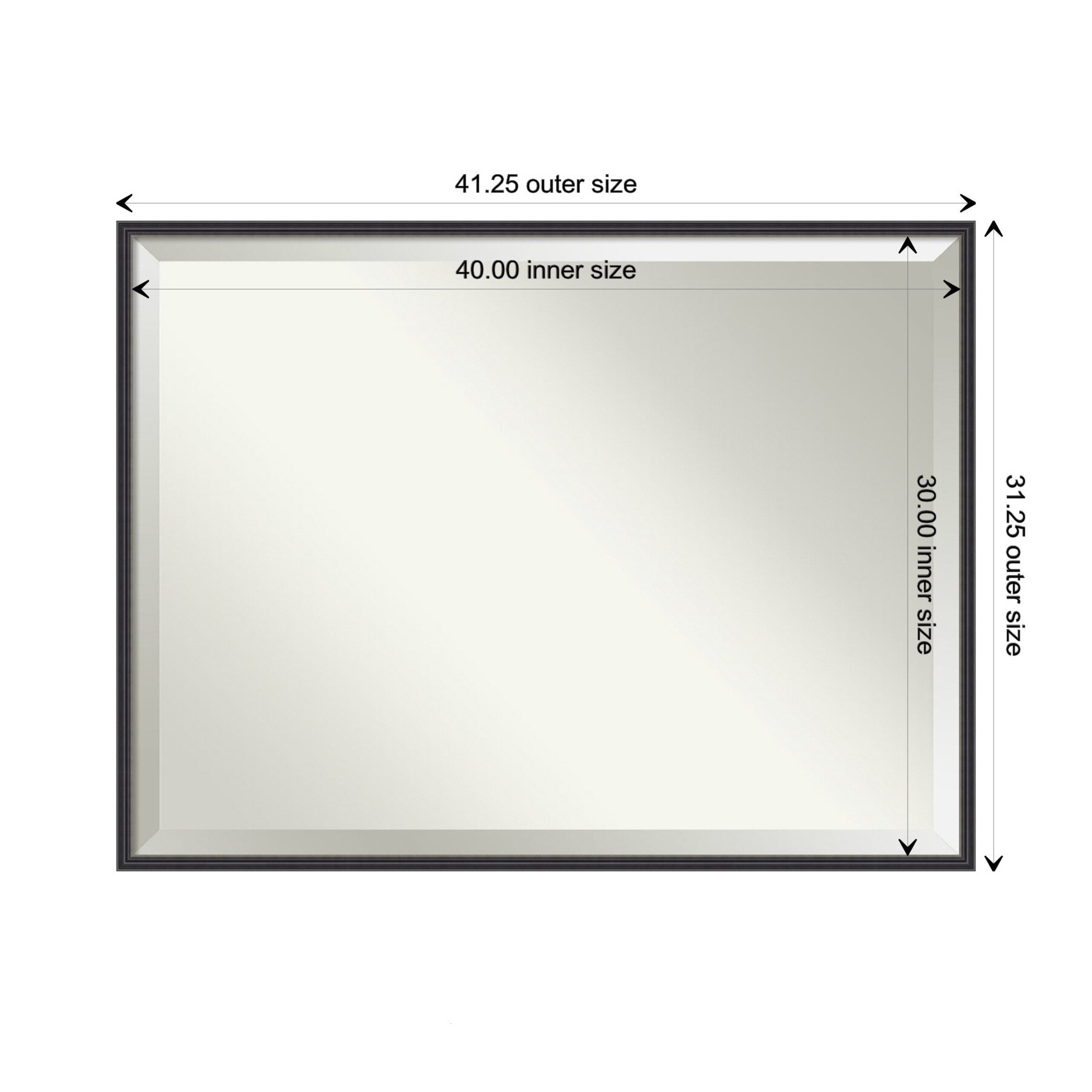 Amanti Art Ridge White 43.5 in. W x 32.5 in. H Non-Beveled