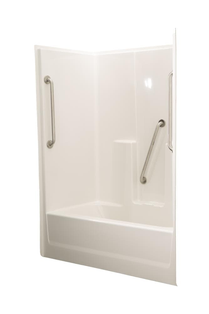 Laurel Mountain Cheriton 32-in W x 60-in L x 79-in H White Bathtub and ...